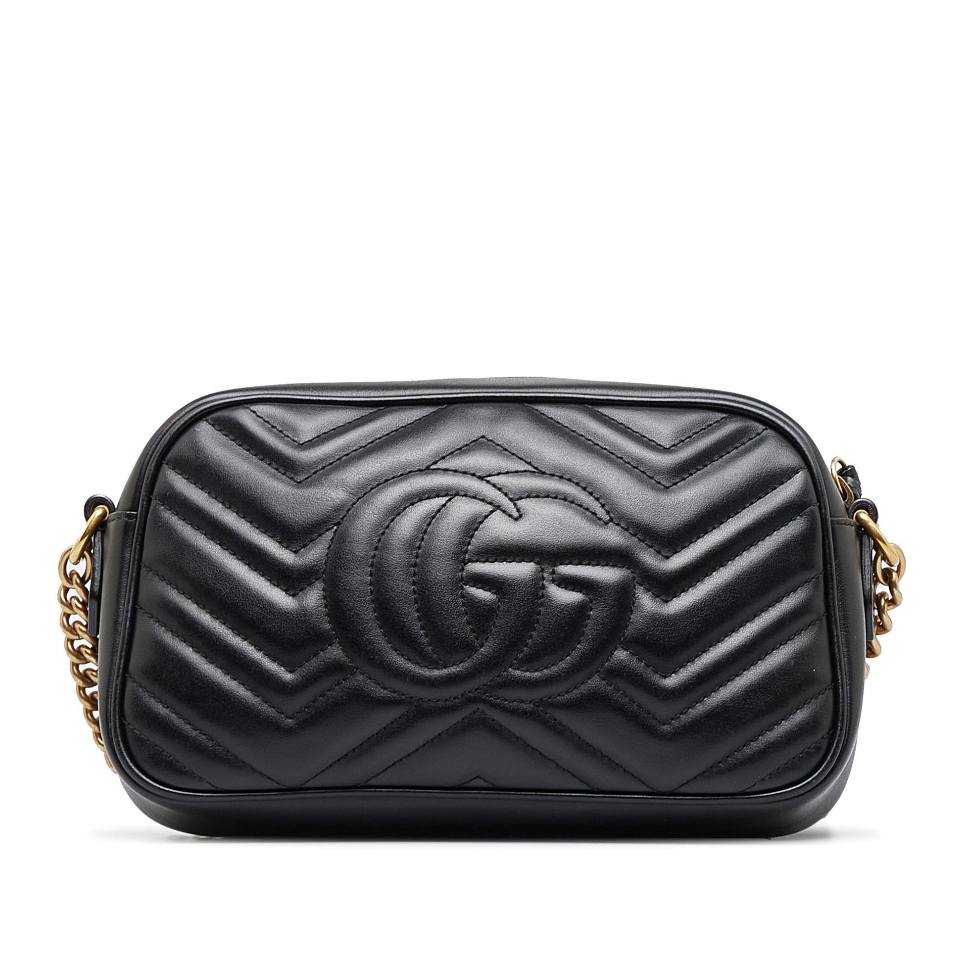 Gucci GG Marmont SHG-Vgiuge Matelasse Calf Black Crossbody Bag