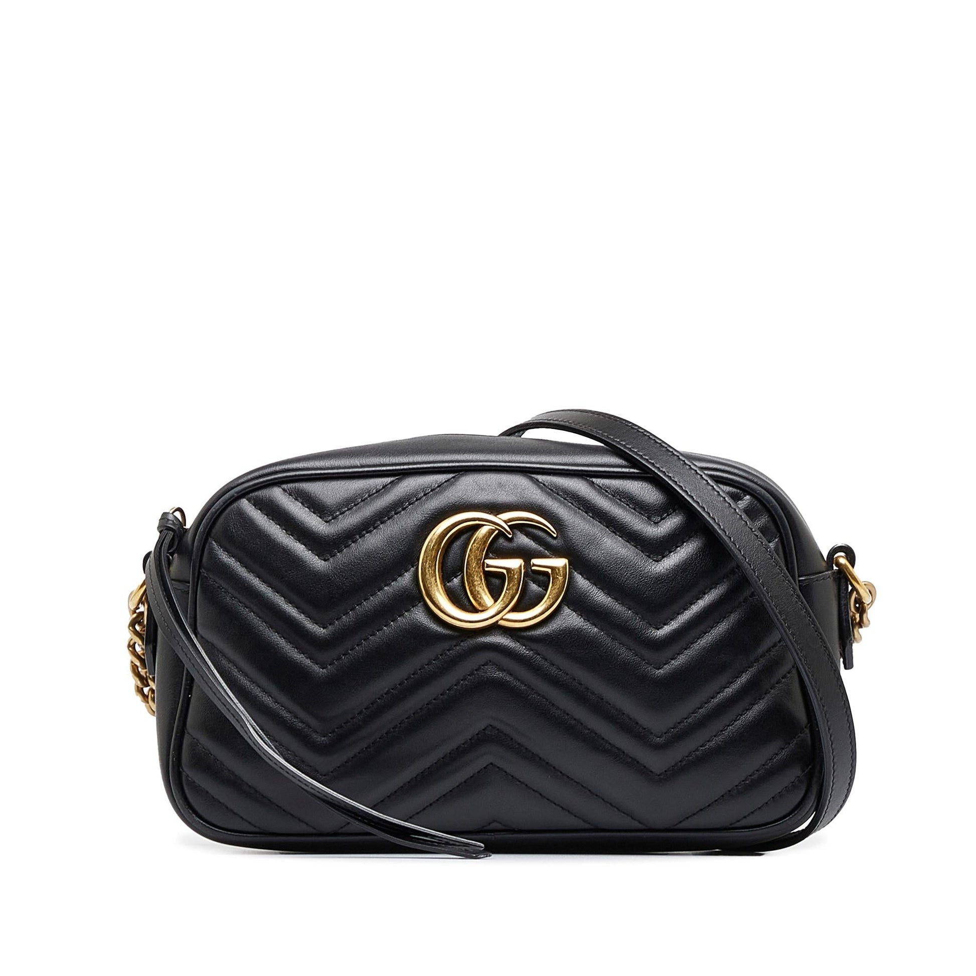 Gucci GG Marmont SHG-Vgiuge Matelasse Calf Black Crossbody Bag