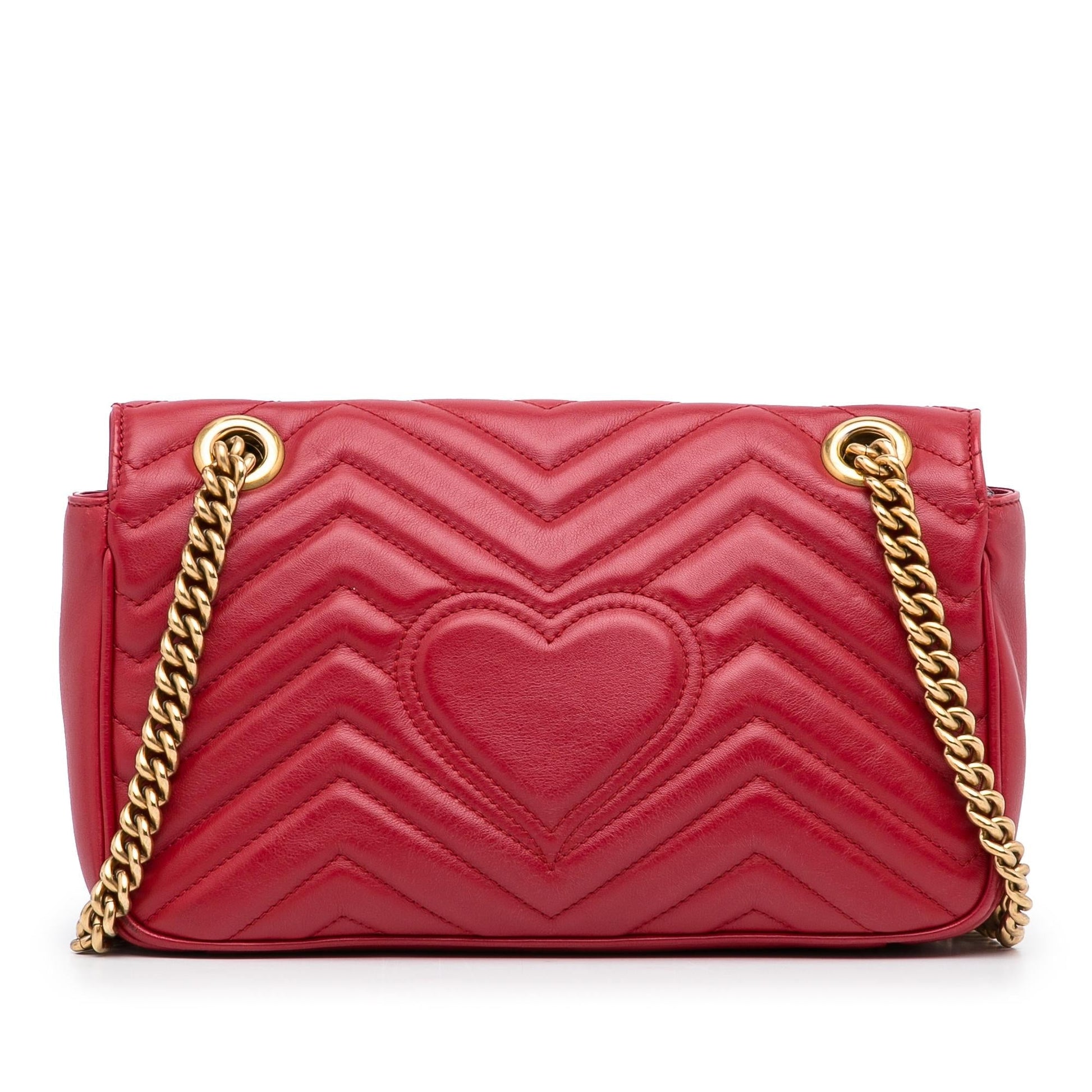 Gucci GG Marmont SHG-R45Ixx Matelasse Calf Red Crossbody Bag