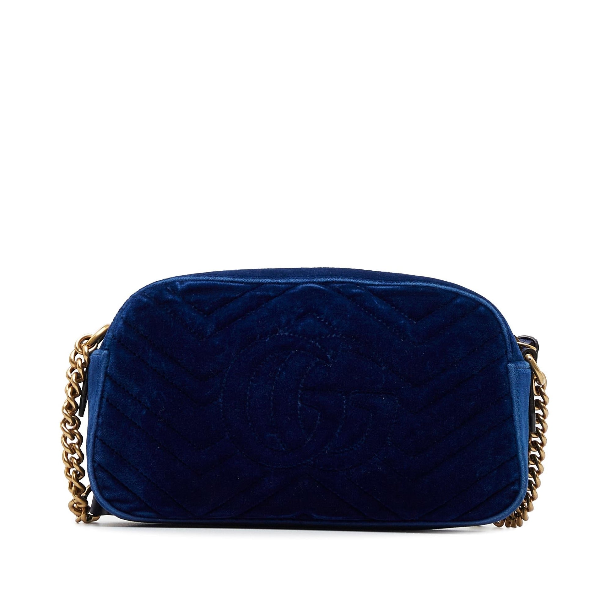 Gucci GG Marmont SHG-0RaqU4 Matelasse Blue Crossbody Bag