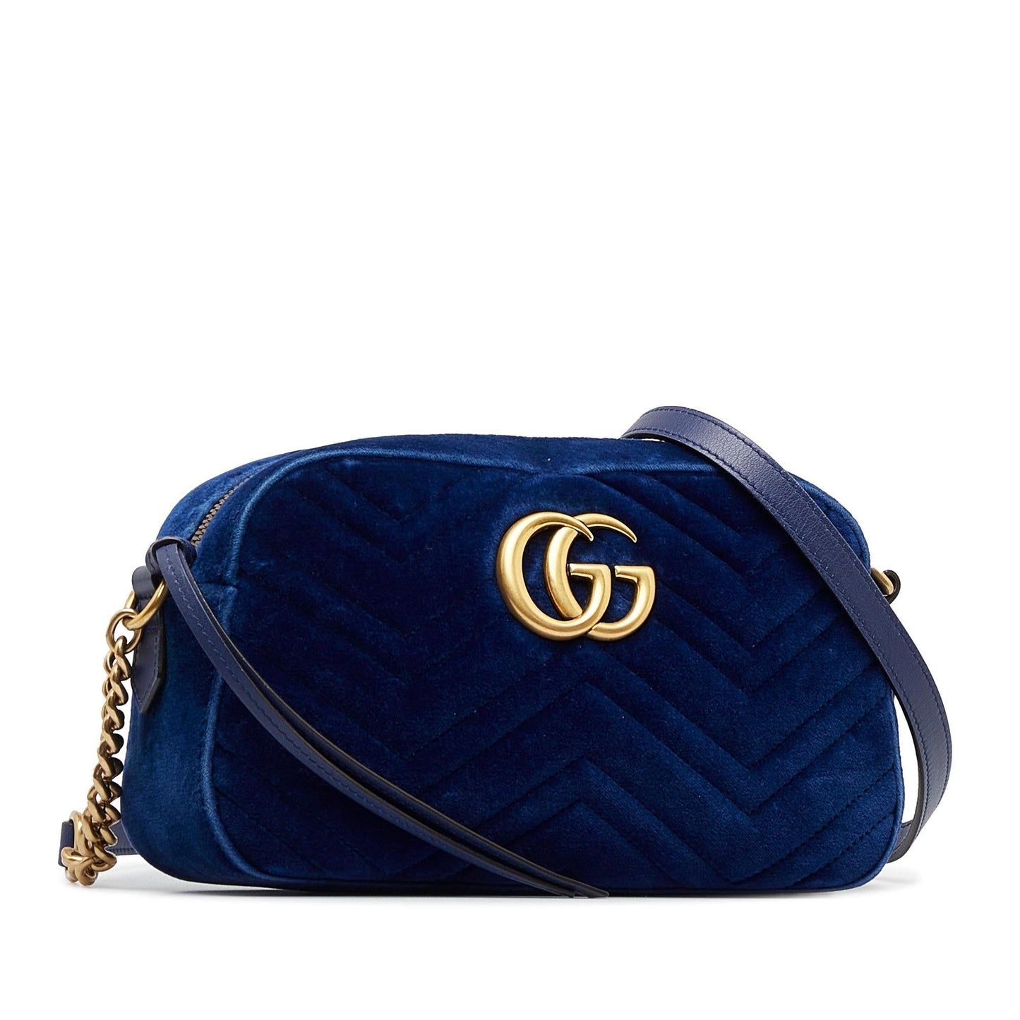 Gucci GG Marmont SHG-0RaqU4 Matelasse Blue Crossbody Bag