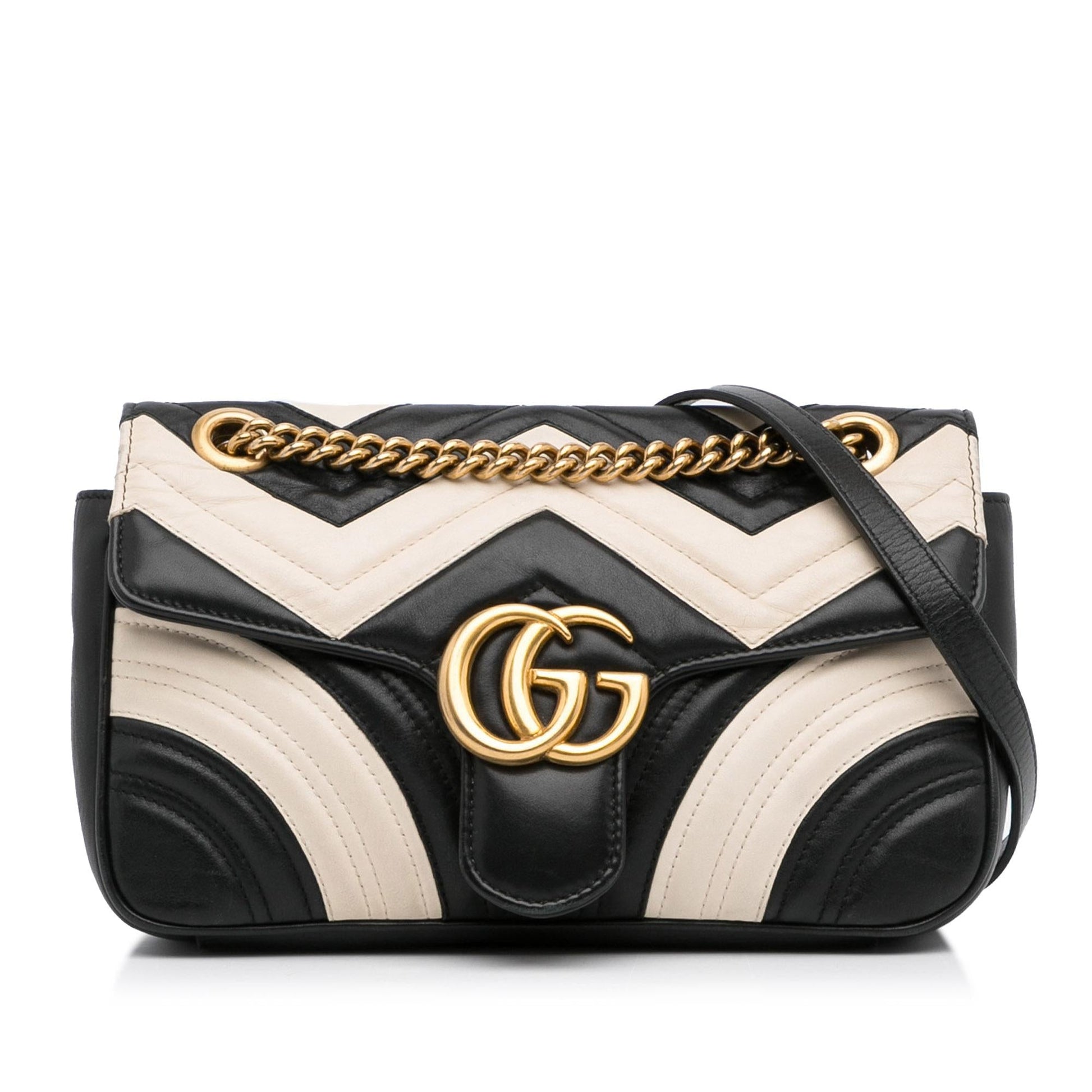 Gucci GG Marmont SHG-pi1OVd Matelasse Calf Black Crossbody Bag