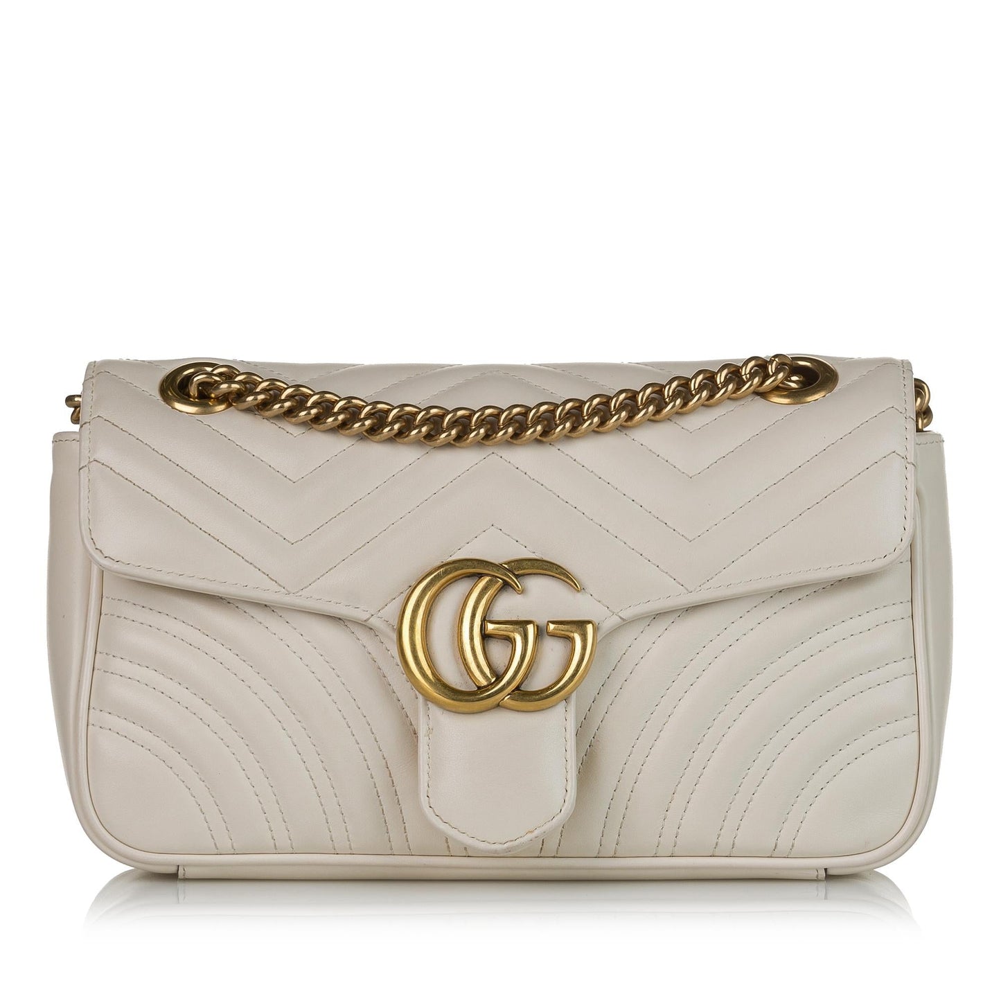 Gucci GG Marmont SHG Matelasse Leather Calf White Crossbody Bag