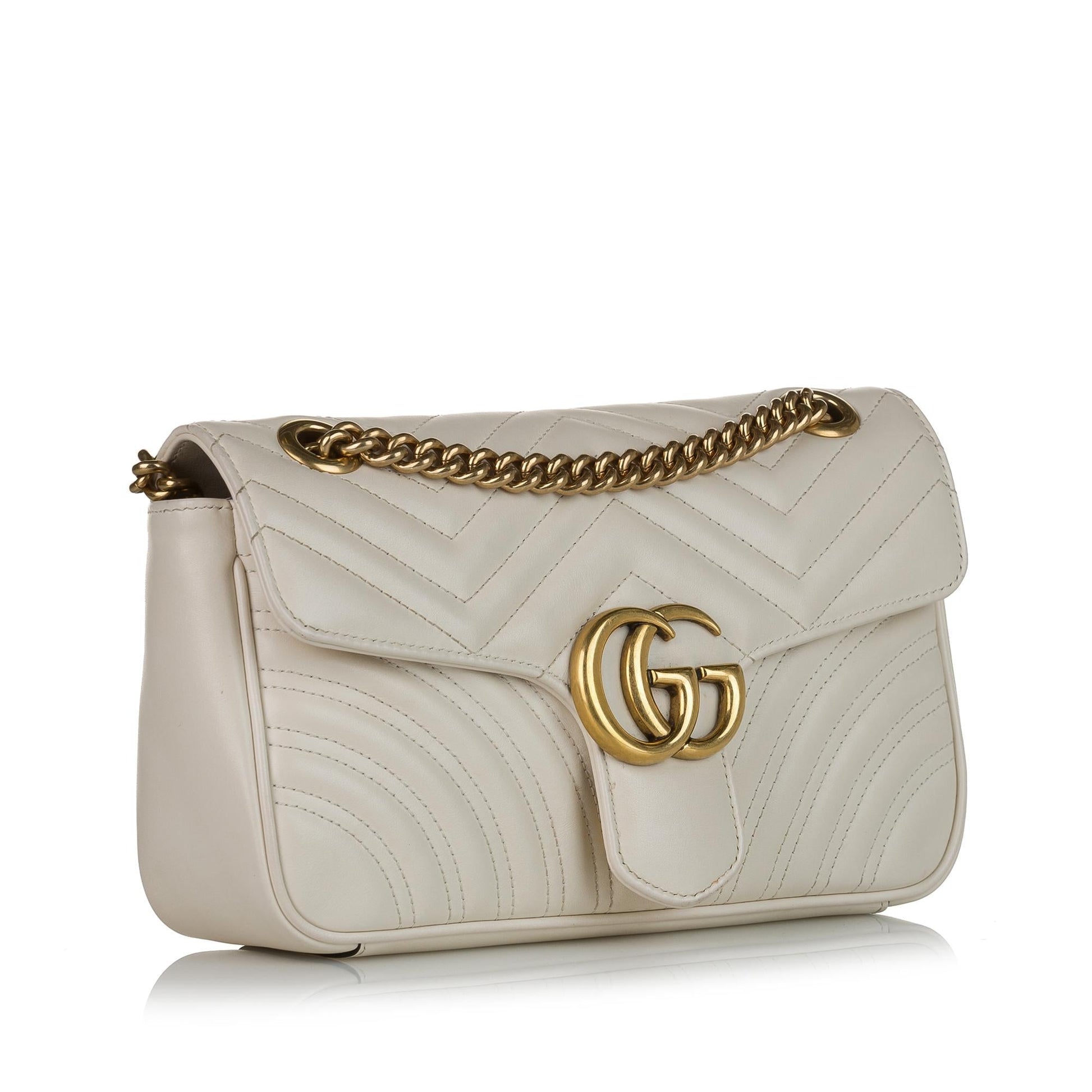Gucci GG Marmont SHG Matelasse Leather Calf White Crossbody Bag