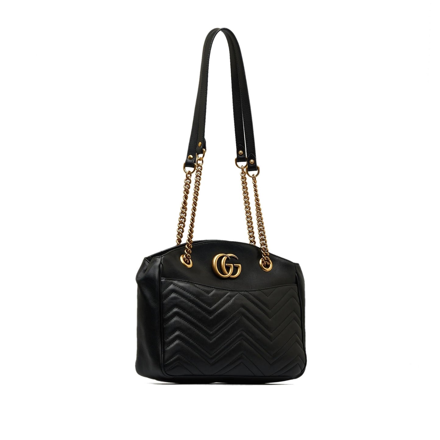 Gucci GG Marmont SHG-dnIlcK Matelasse Leather Calf Black Shoulder Bag