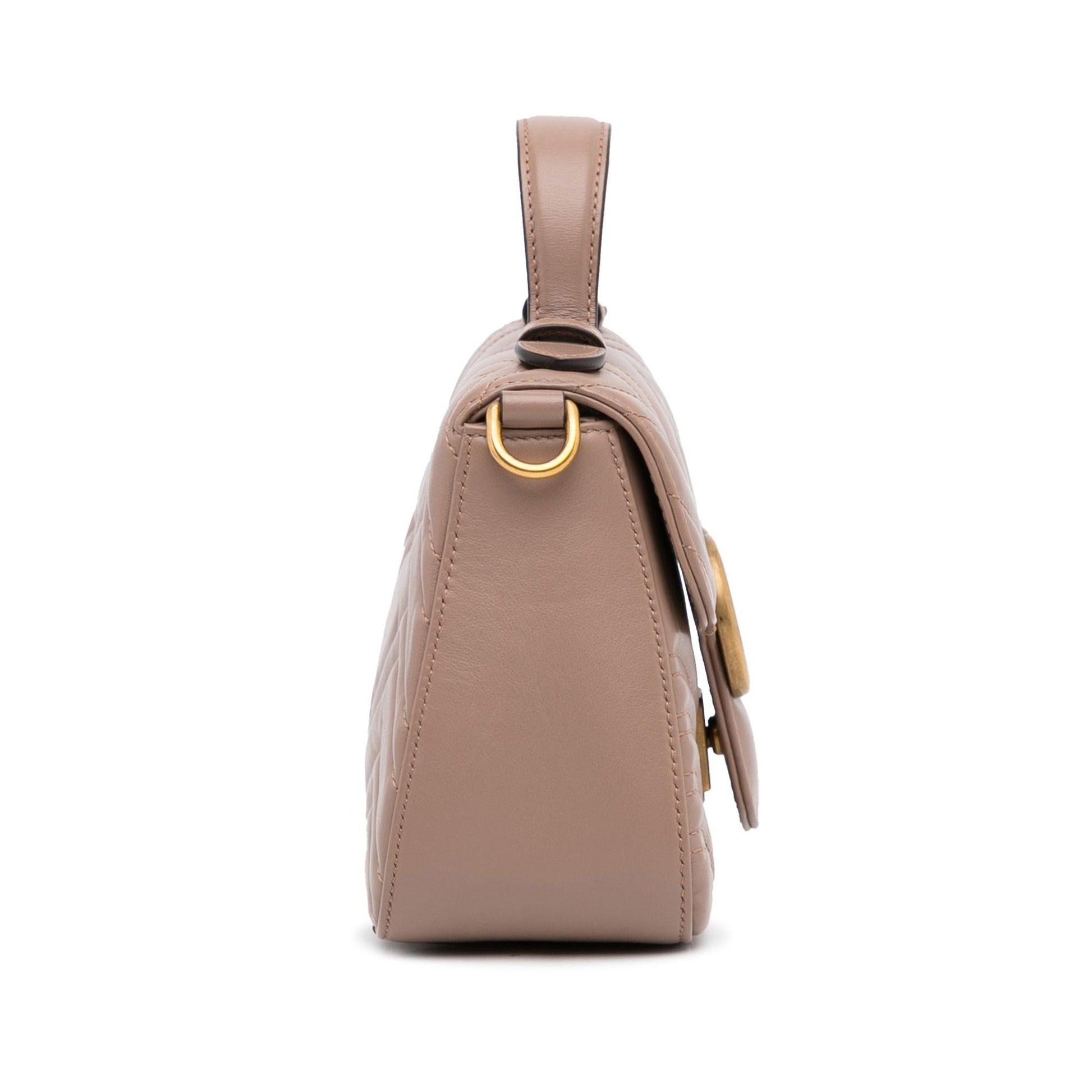 Gucci GG Marmont SHG-LryugC Matelasse Calf Brown Satchel Bag