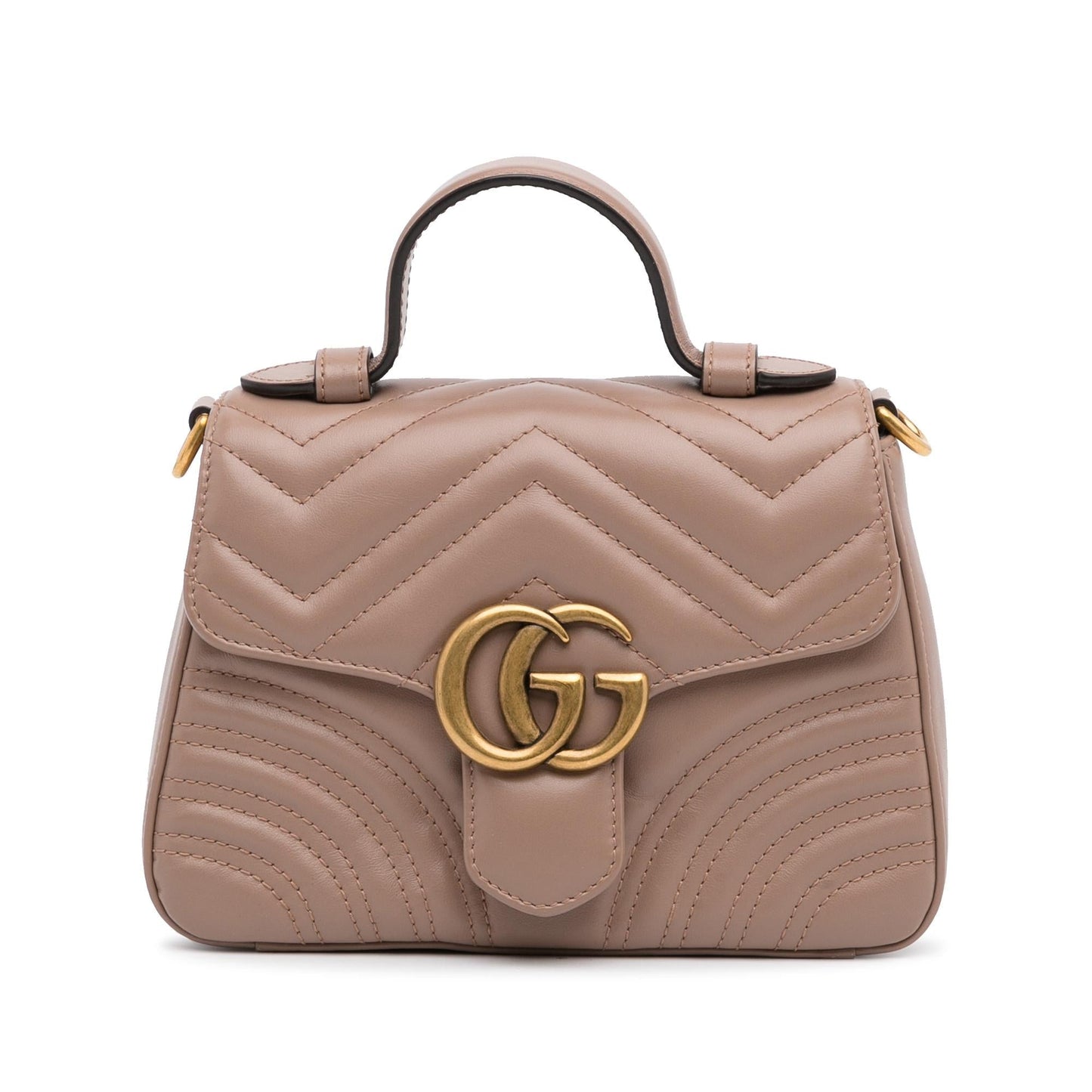 Gucci GG Marmont SHG-LryugC Matelasse Calf Brown Satchel Bag