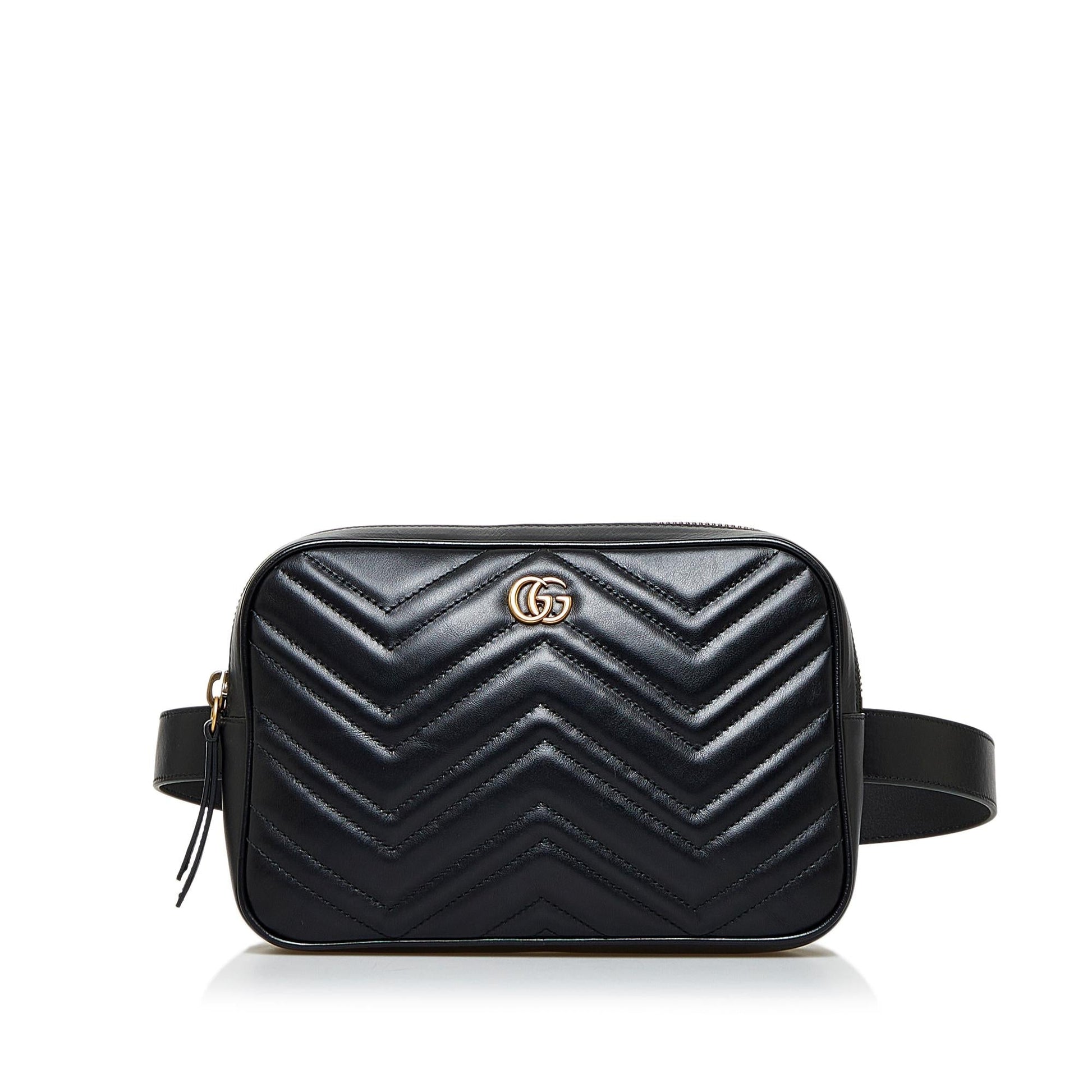 Gucci GG Marmont Square Belt SHG-nM1QkU Matelasse Calf Black Accessory