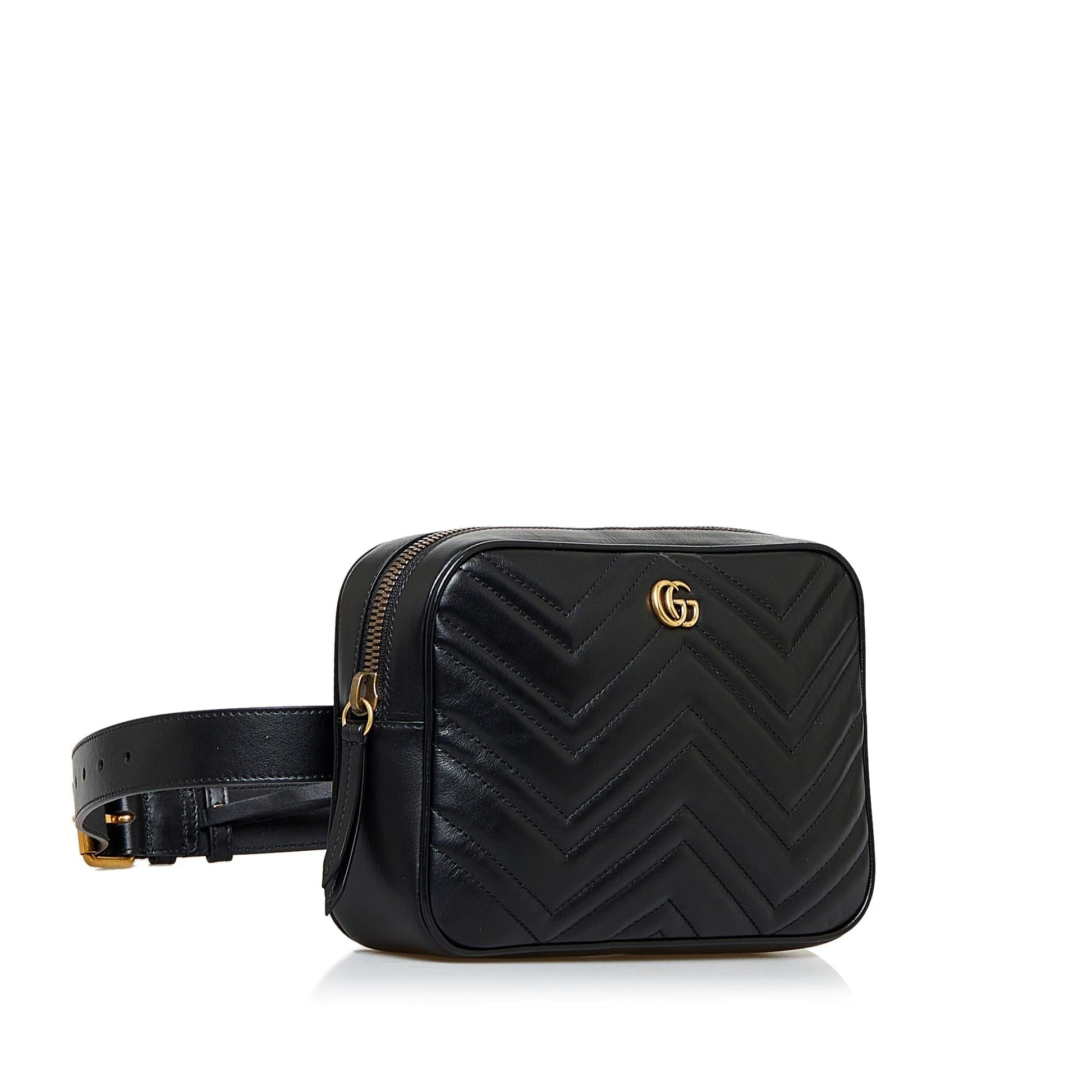 Gucci GG Marmont Square Belt SHG-nM1QkU Matelasse Calf Black Accessory