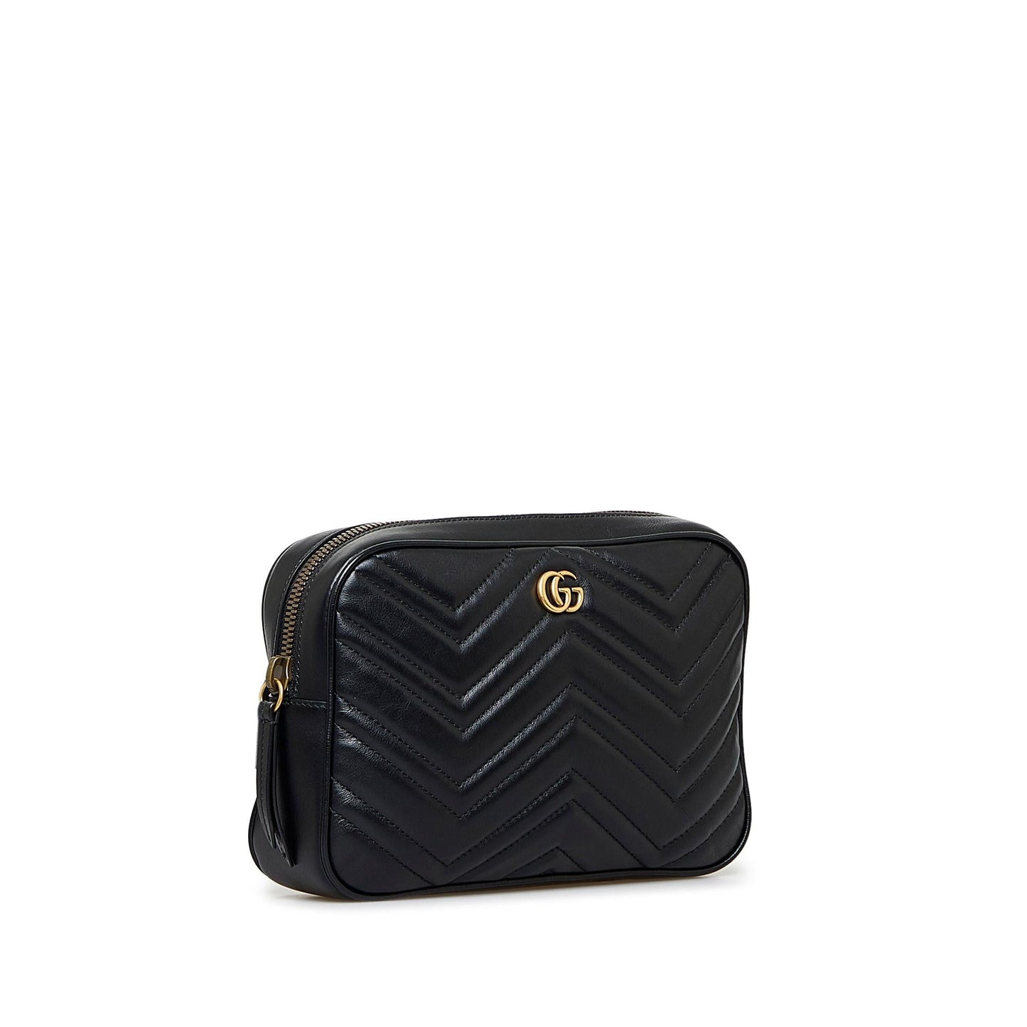 Gucci GG Marmont Square Belt SHG-wwReIG Matelasse Calf Black Accessory