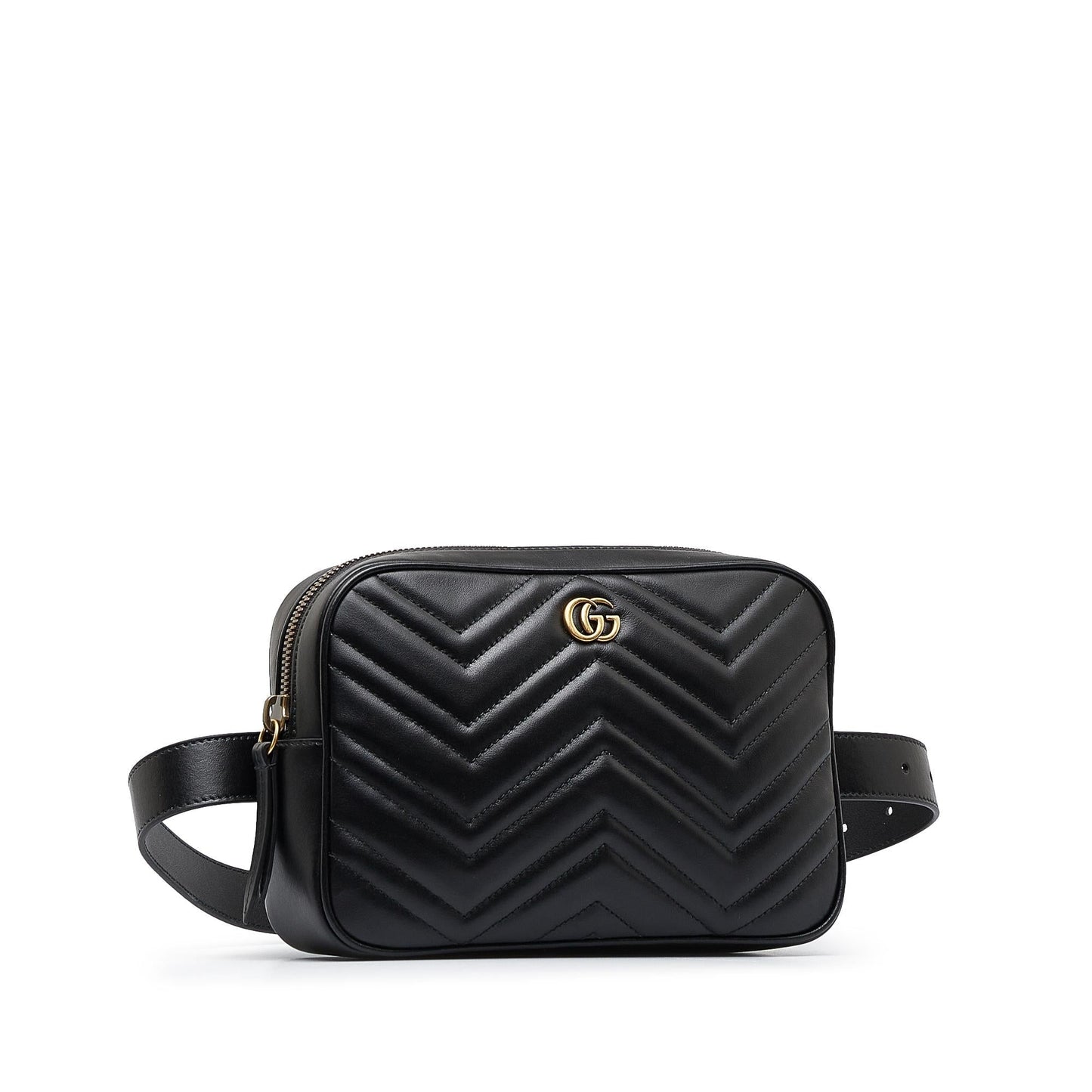 Gucci GG Marmont Square Belt SHG-zYxANO Matelasse Calf Black Accessory