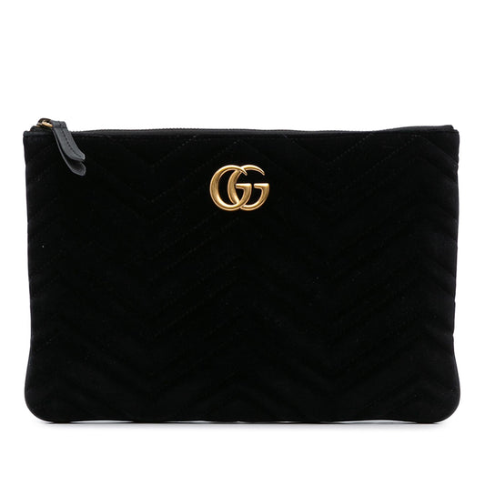 Gucci GG Marmont Velvet Matelasse Clutch Bag