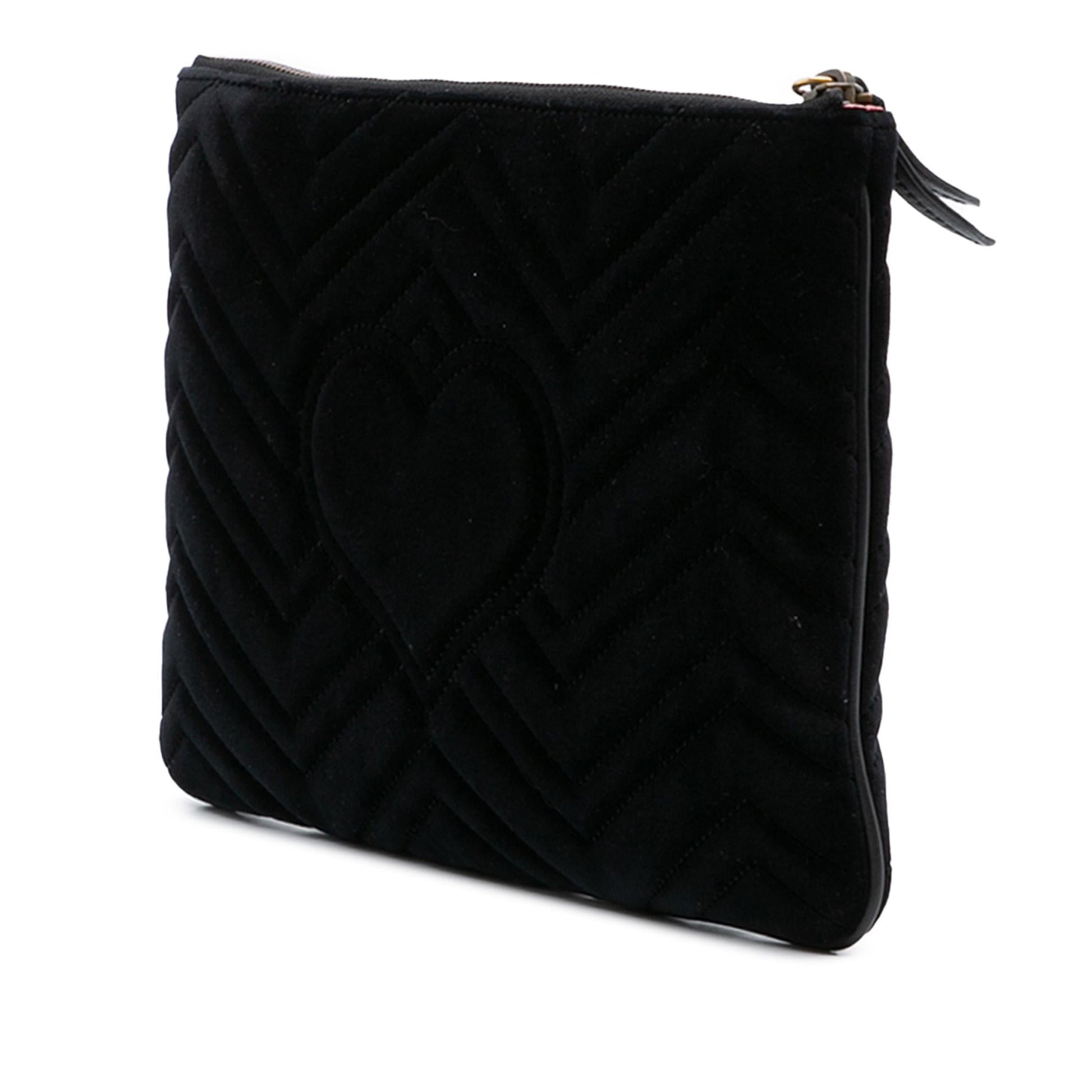 Gucci GG Marmont Velvet Matelasse Clutch Bag