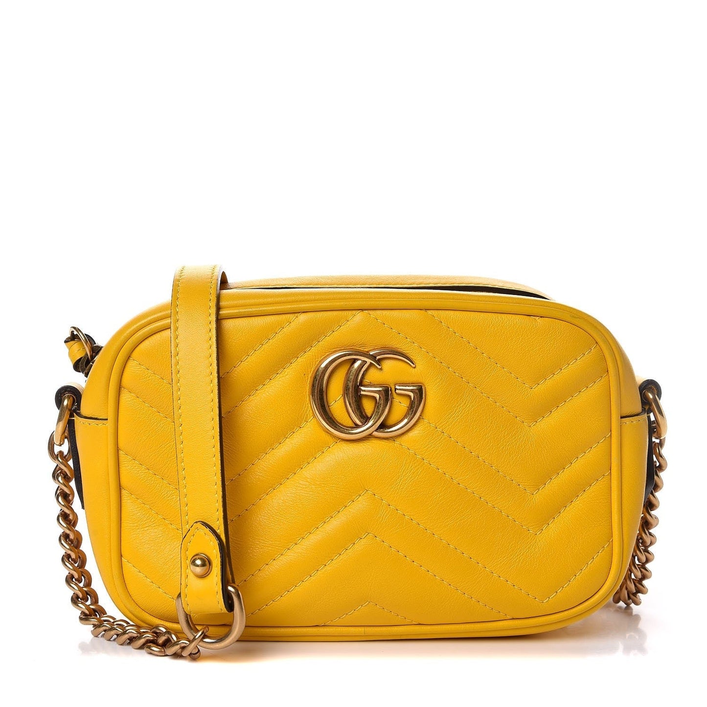 Gucci GG Marmont Yellow Matelasse Calfskin Mini Shoulder Bag