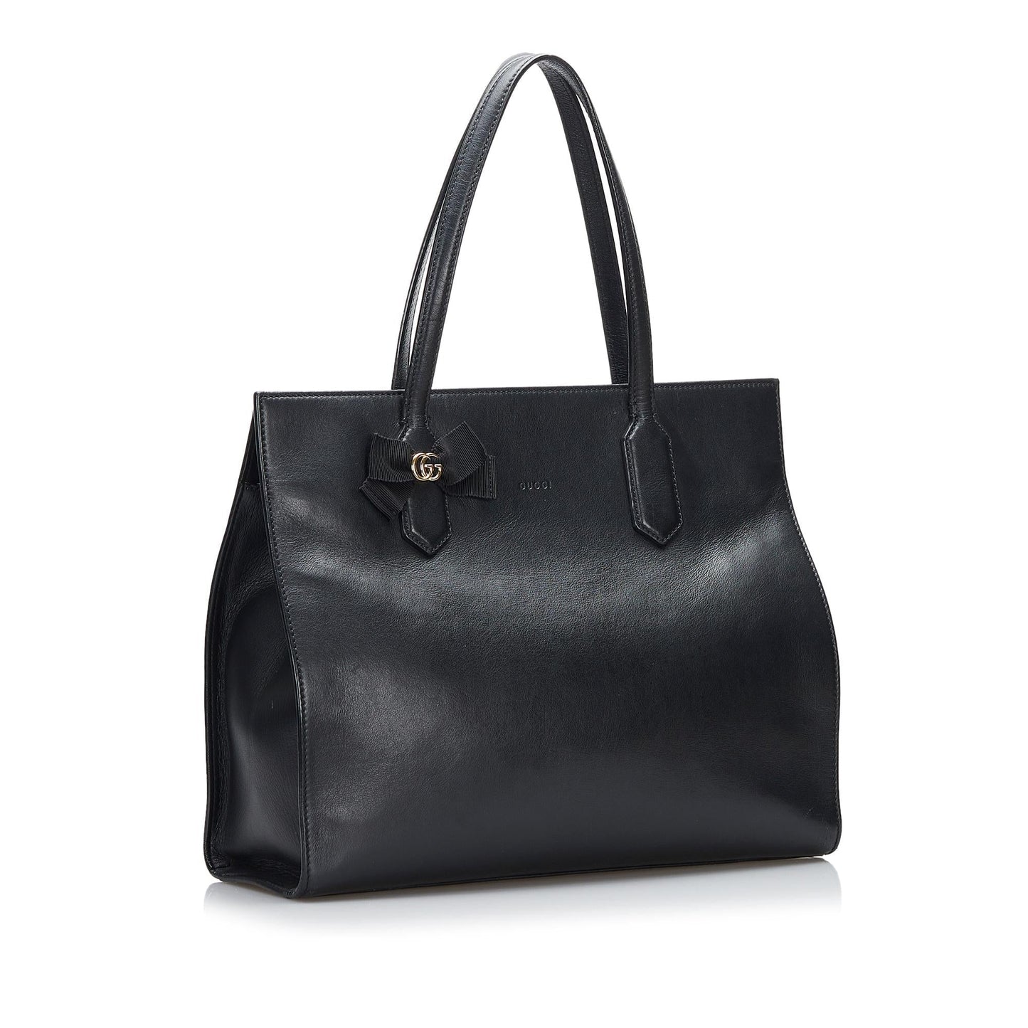 Gucci GG Marmont Ribbon SHG-VJBeBV Calf Black Tote Bag