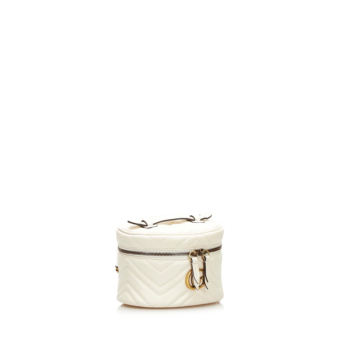 Gucci GG Marmont Round Backpack SHG Calf White