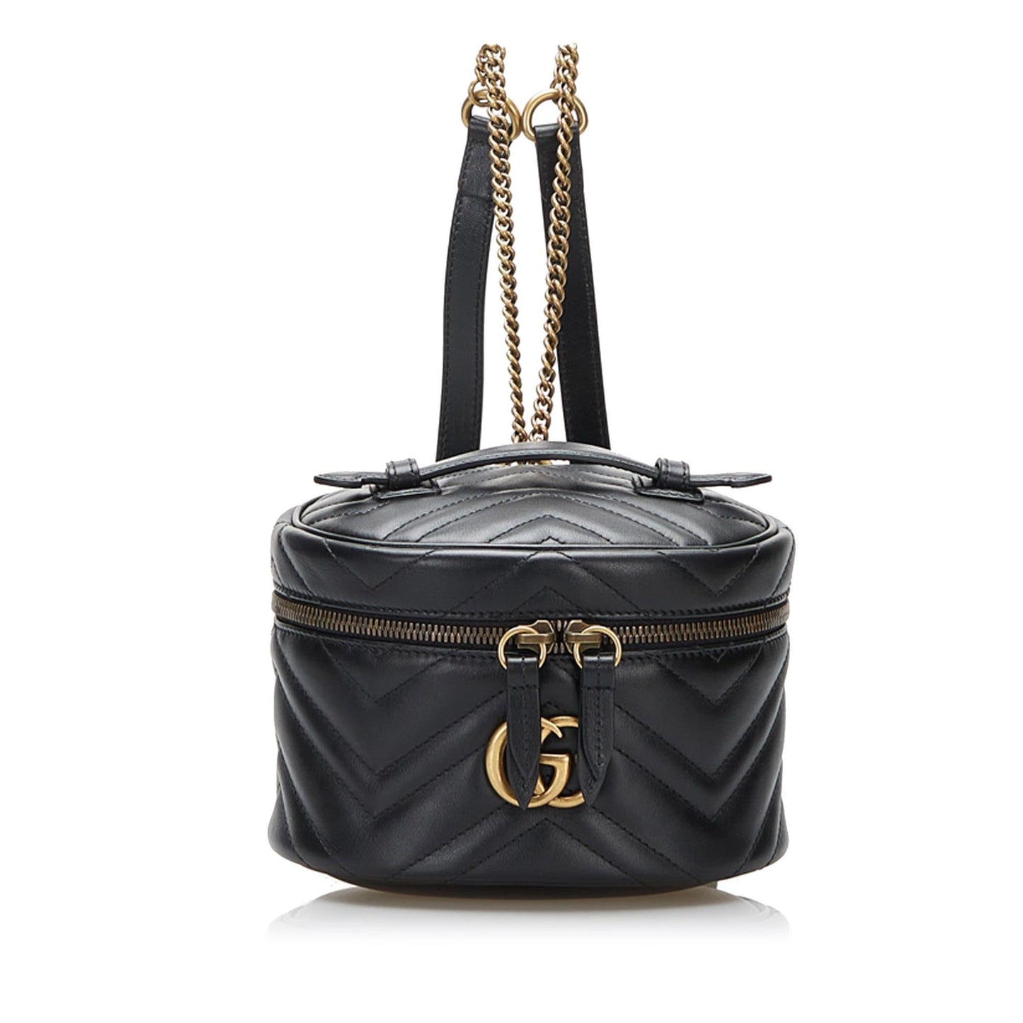 Gucci GG Marmont Round Backpack SHG-5fzCDe Calf Black