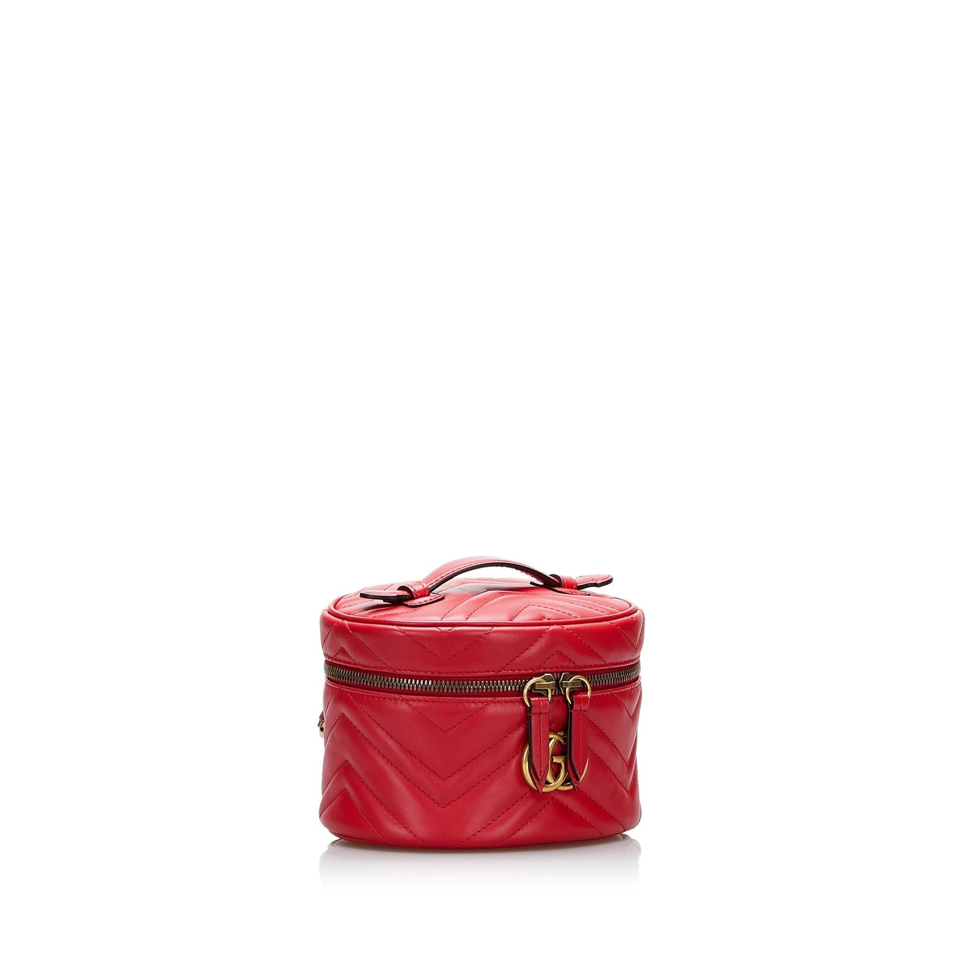 Gucci GG Marmont Round Backpack SHG-4Vb8t5 Calf Red