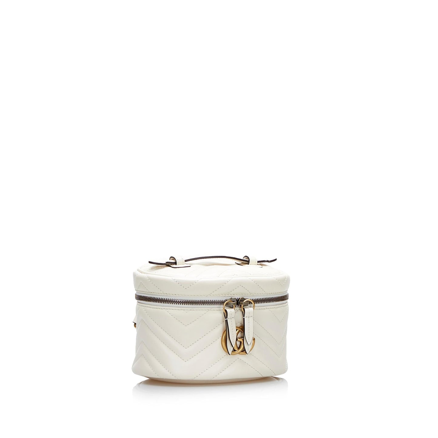 Gucci GG Marmont Round Backpack SHG-SMFnDc Calf White