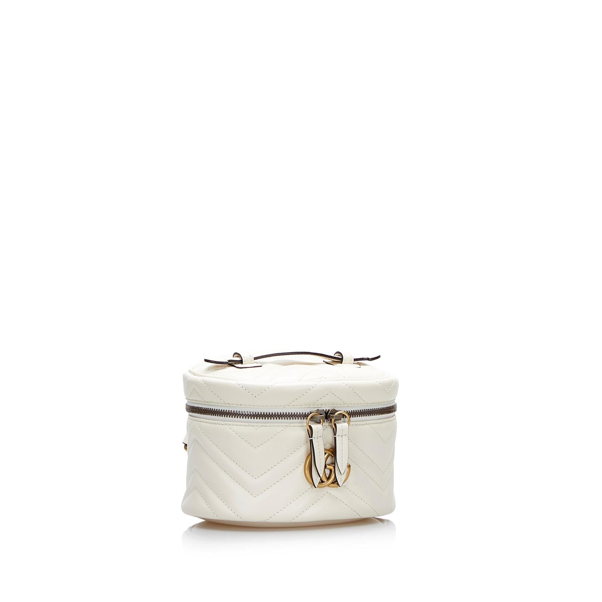 Gucci GG Marmont Round Backpack SHG-SMFnDc Calf White