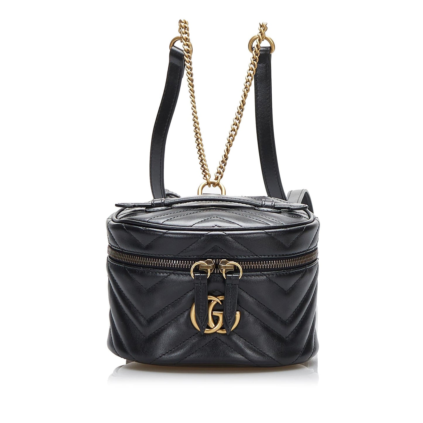 Gucci GG Marmont Round Backpack SHG-EZMQ5g Calf Black