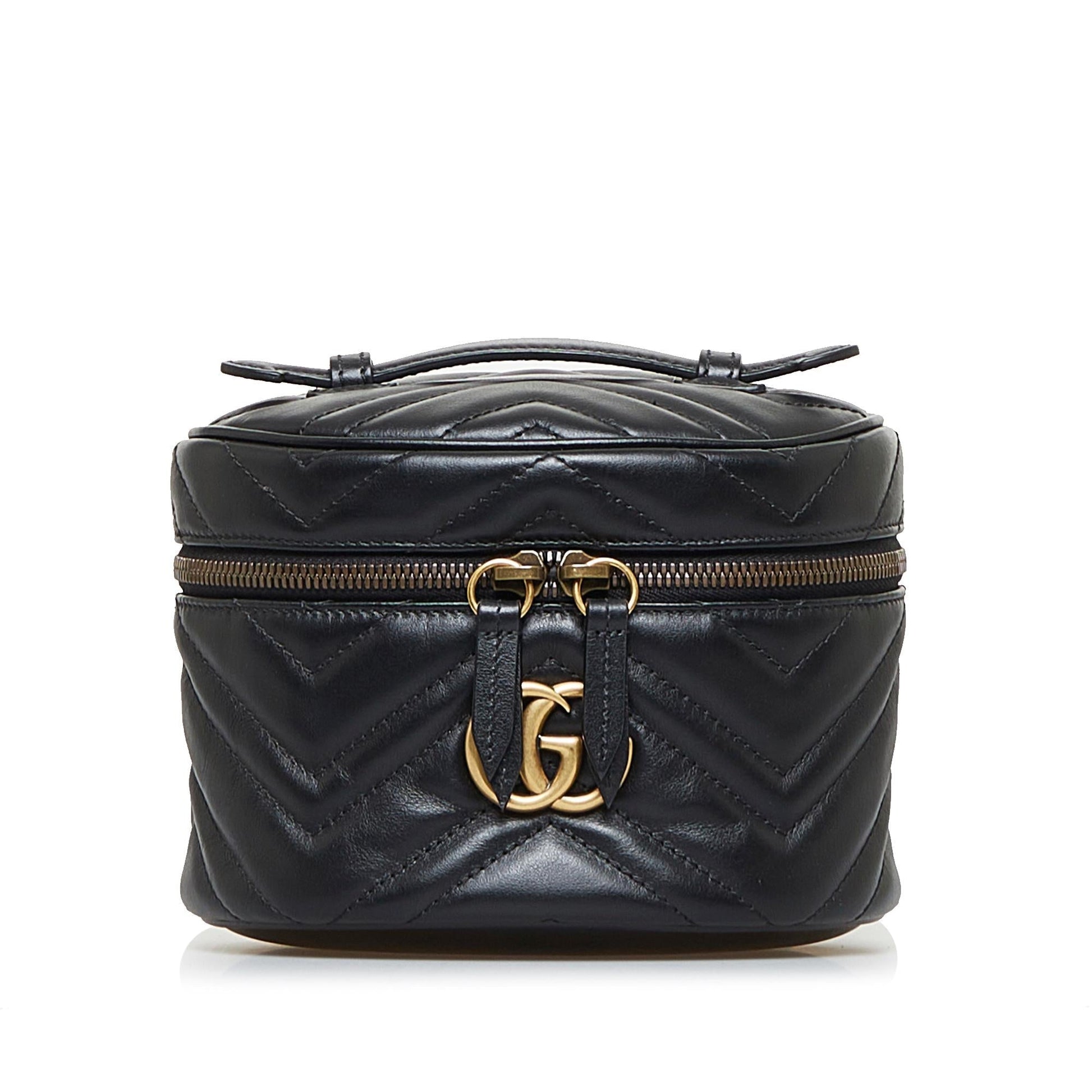 Gucci GG Marmont Round Backpack SHG-GVUZ6n Calf Black