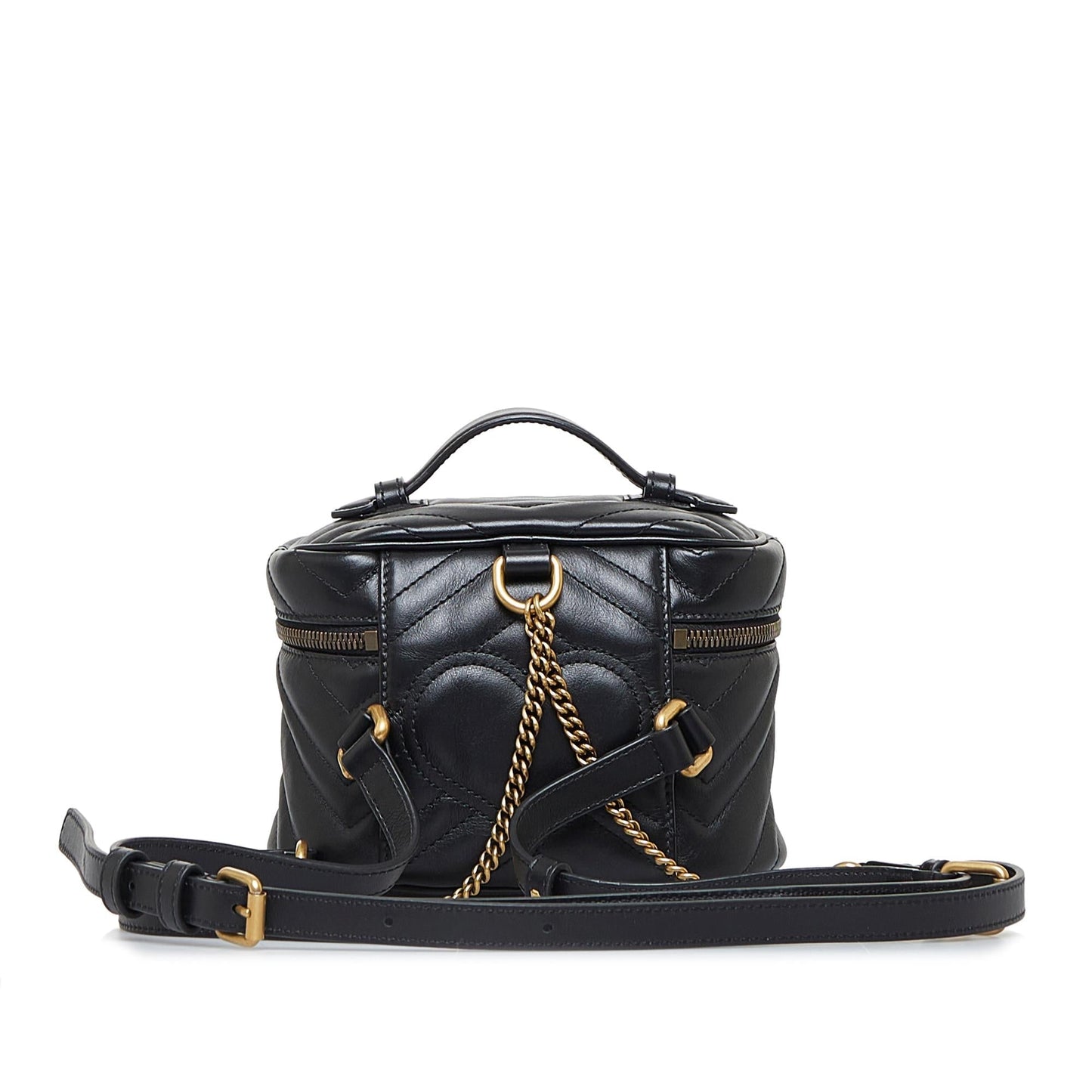 Gucci GG Marmont Round Backpack SHG-IpUEXE Calf Black
