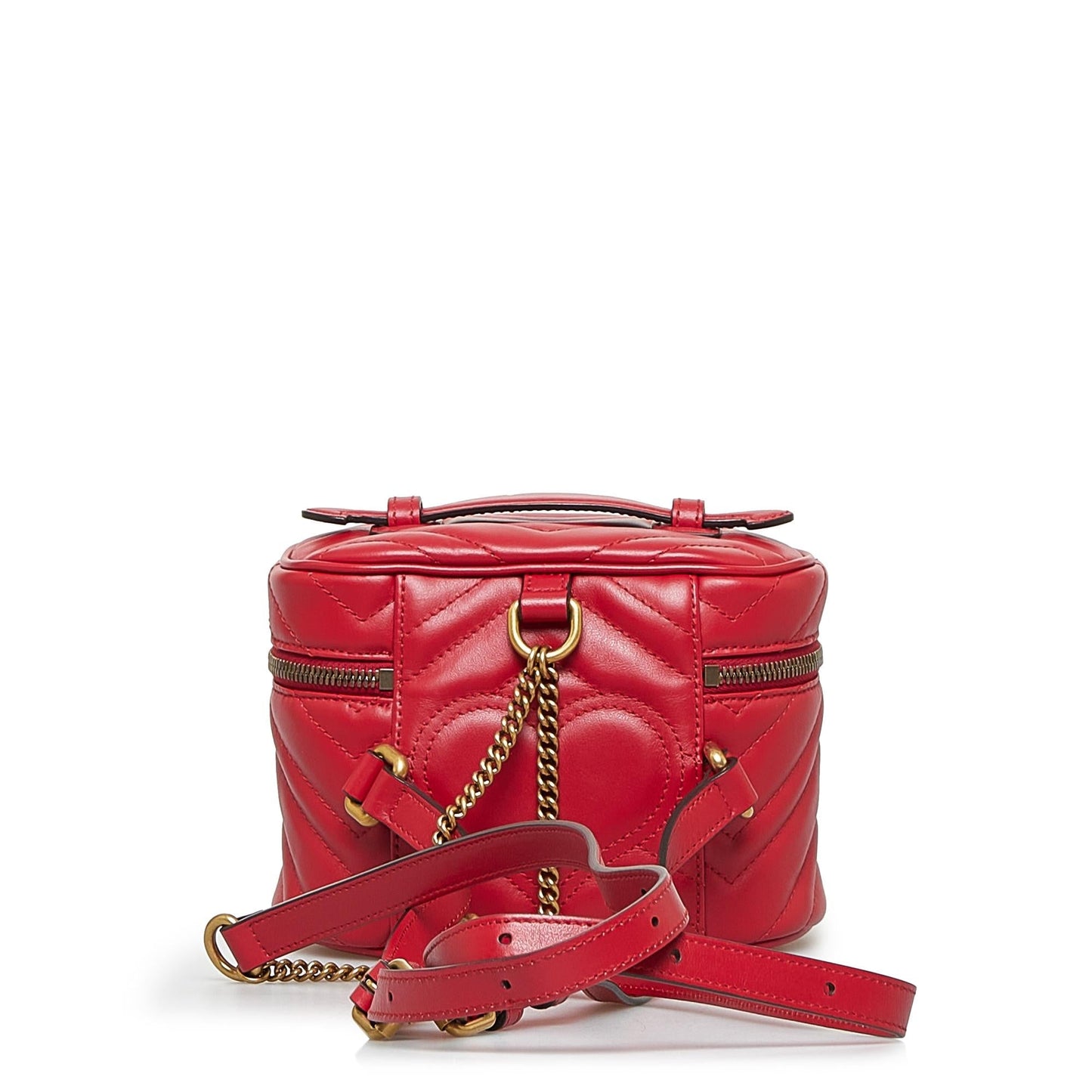 Gucci GG Marmont Round Backpack SHG-0iapzX Calf Red