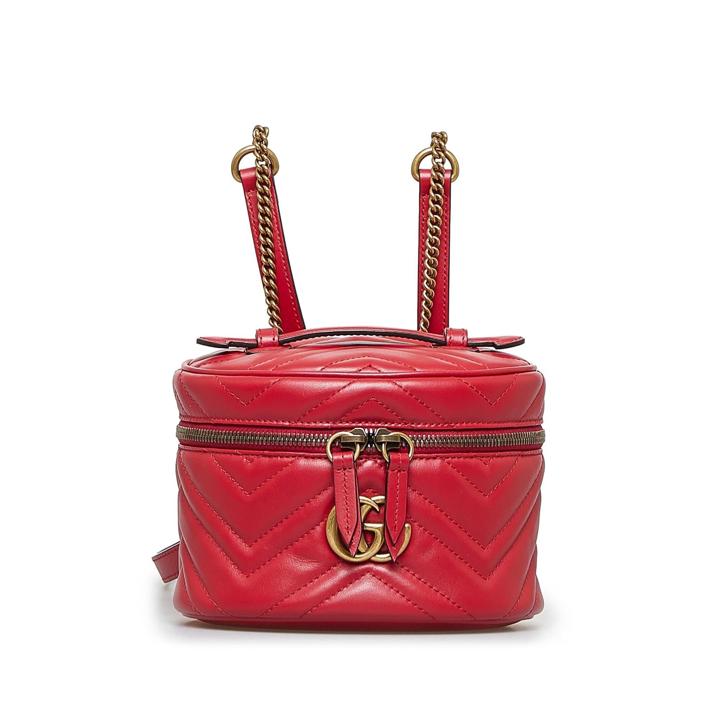 Gucci GG Marmont Round Backpack SHG-0iapzX Calf Red