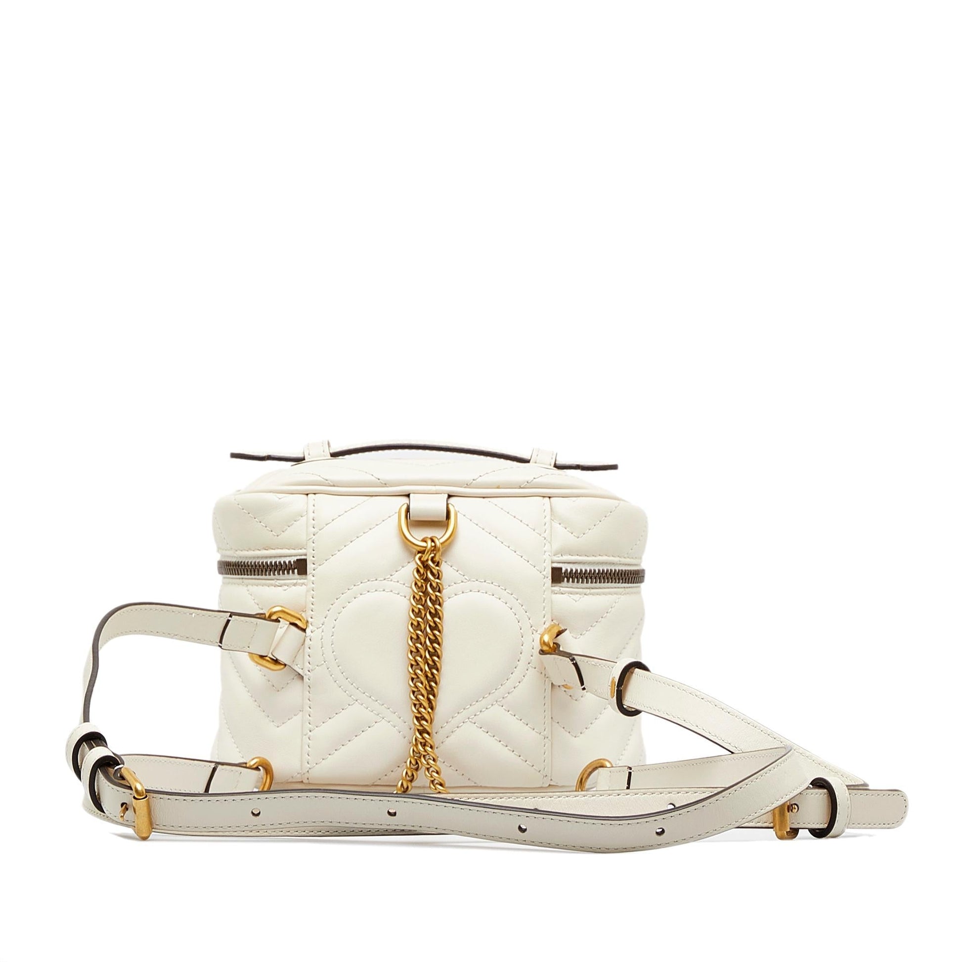 Gucci GG Marmont Round Backpack SHG-4K2okP Calf White