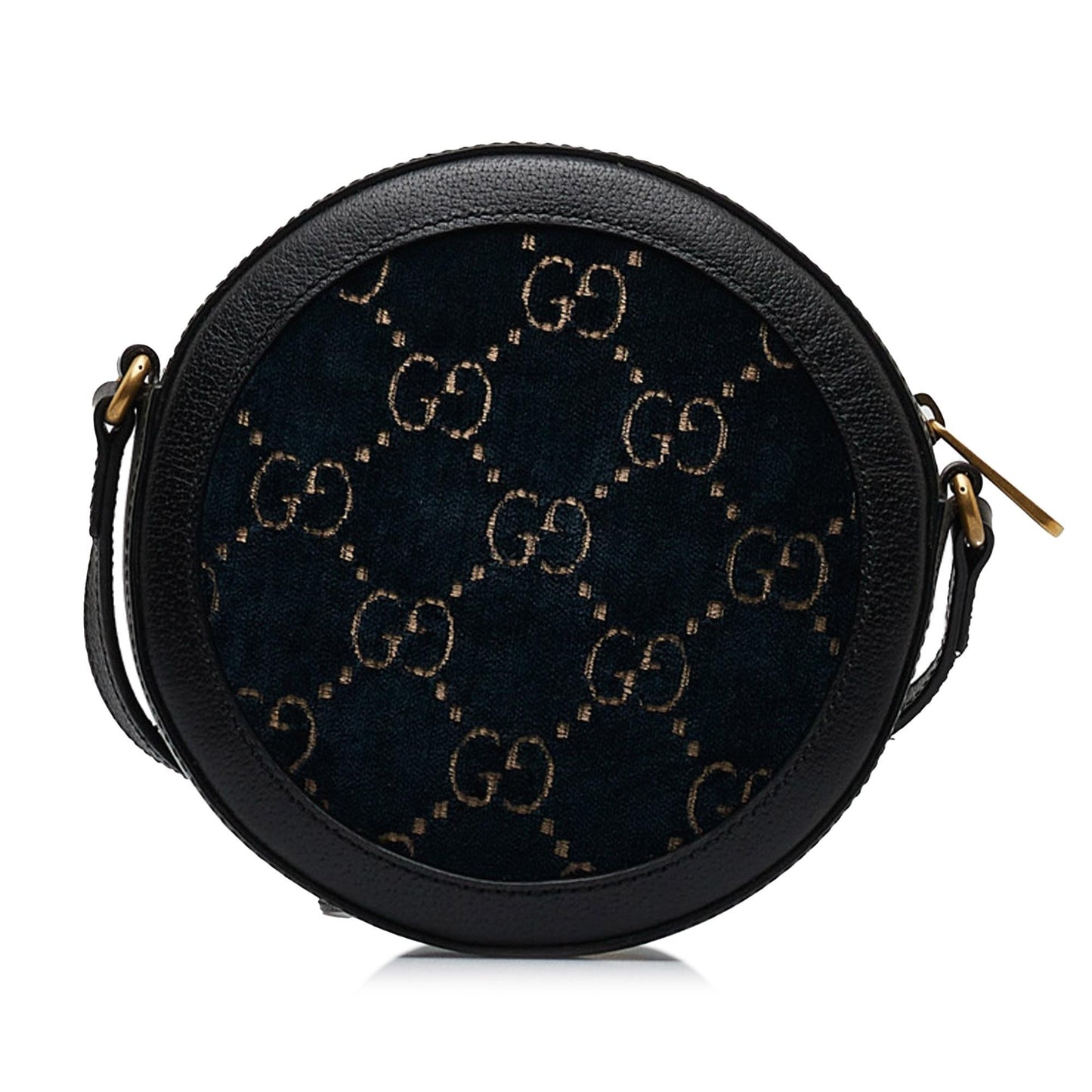 Gucci GG Marmont Round Velvet SHG-dhtY0e Black Blue Crossbody Bag