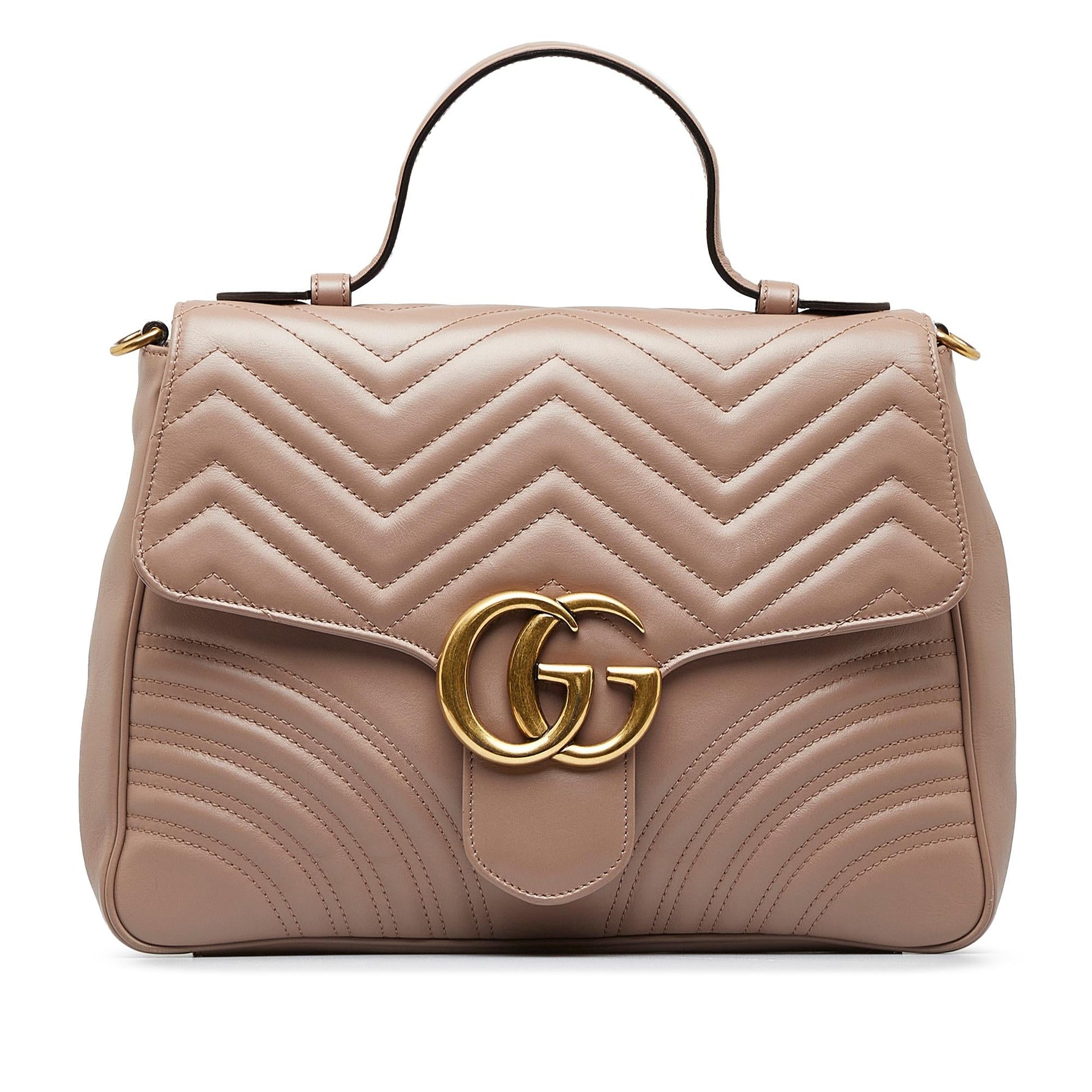 Gucci GG Marmont SHG-Sn4OAl Calf Brown Satchel Bag