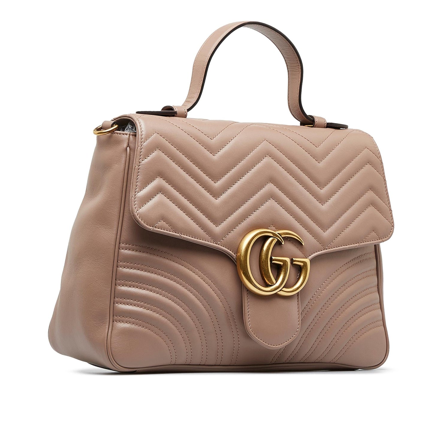 Gucci GG Marmont SHG-Sn4OAl Calf Brown Satchel Bag