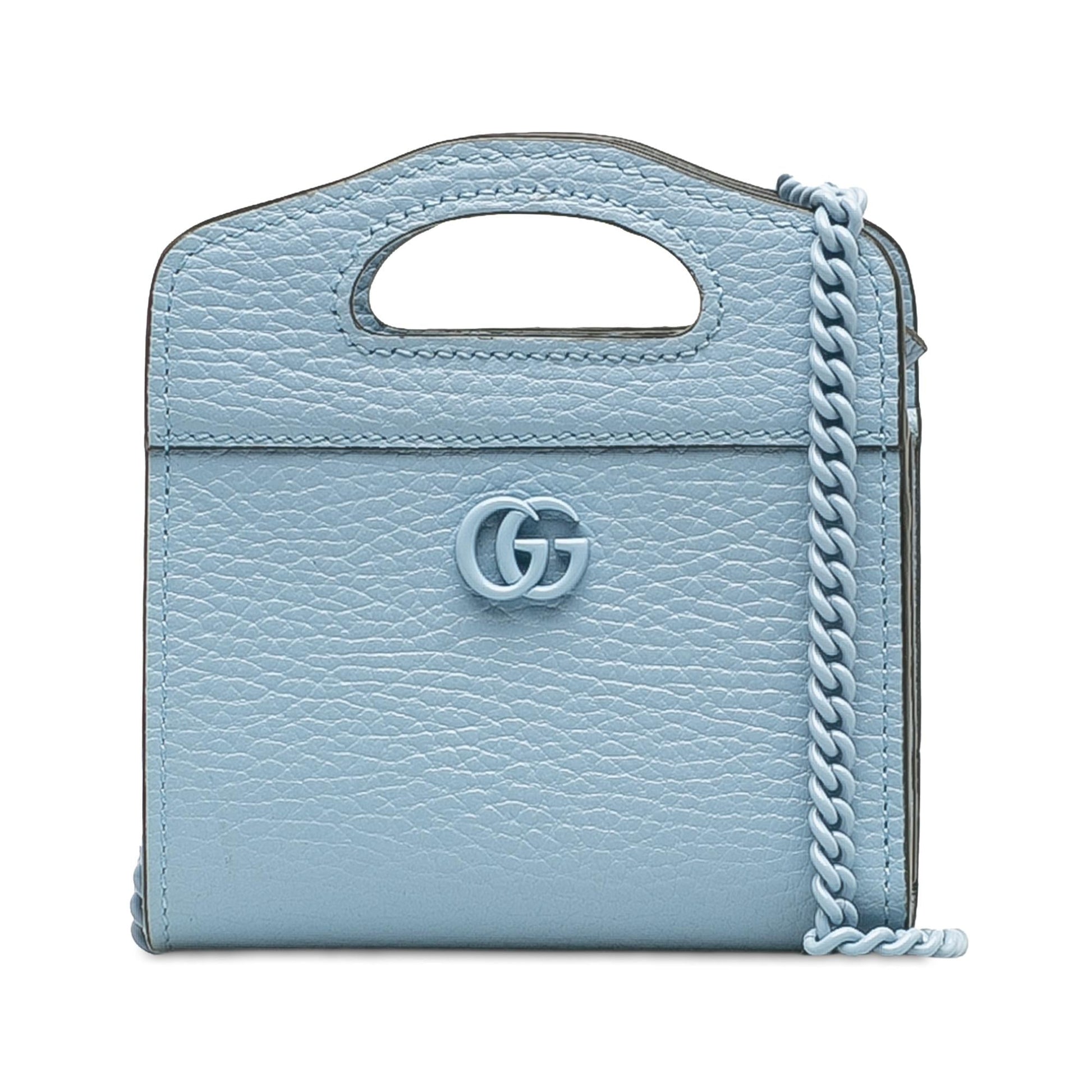 Gucci GG Marmont SHG-9Y6V9P Calf Blue Satchel Bag