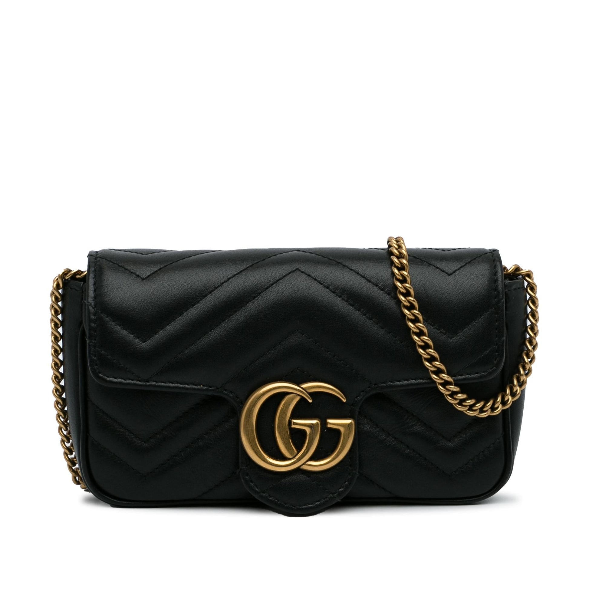 Gucci GG Marmont Super SHG-7J0Frx Calf Black Mini Crossbody Bag