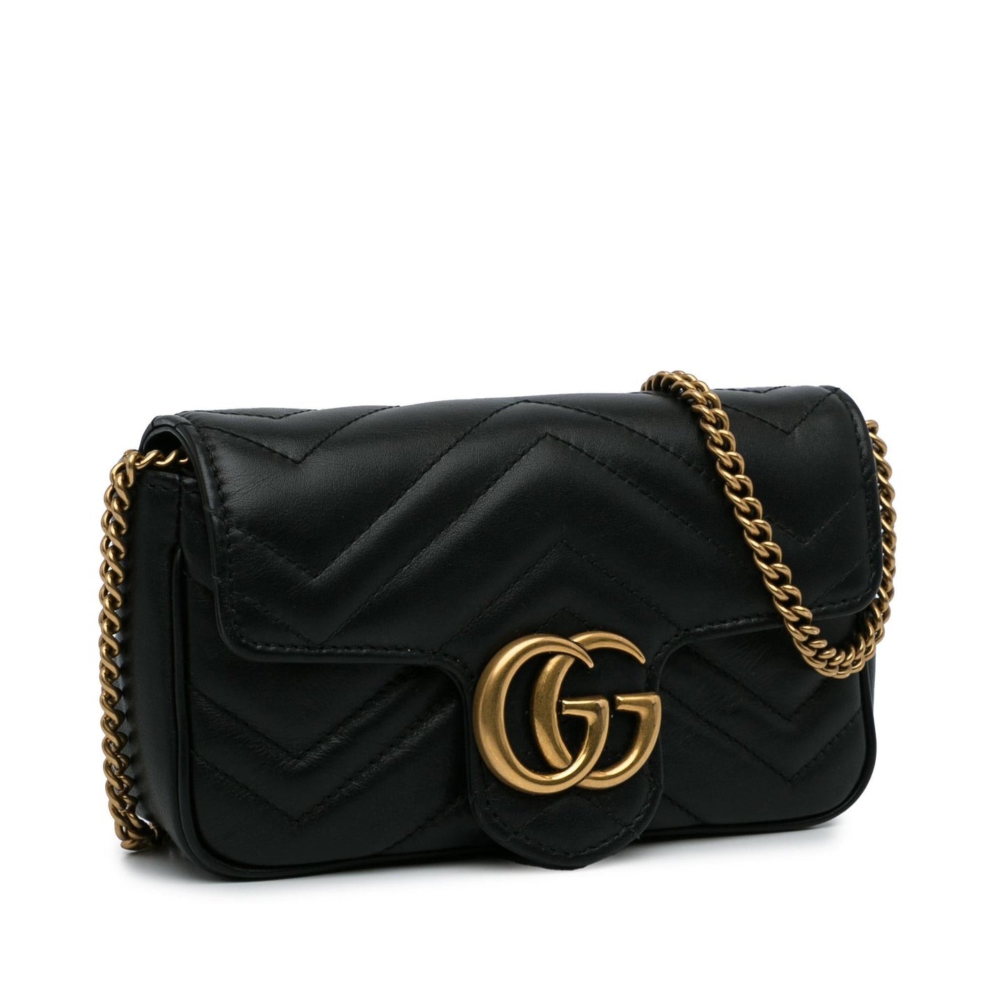 Gucci GG Marmont Super SHG-7J0Frx Calf Black Mini Crossbody Bag