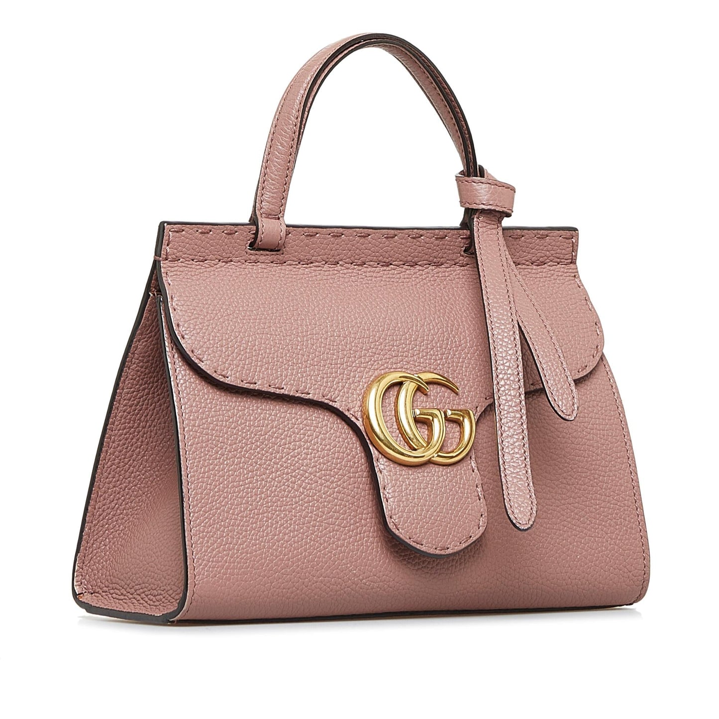 Gucci GG Marmont SHG-oUXOOS Calf Pink Top Handle Satchel Bag