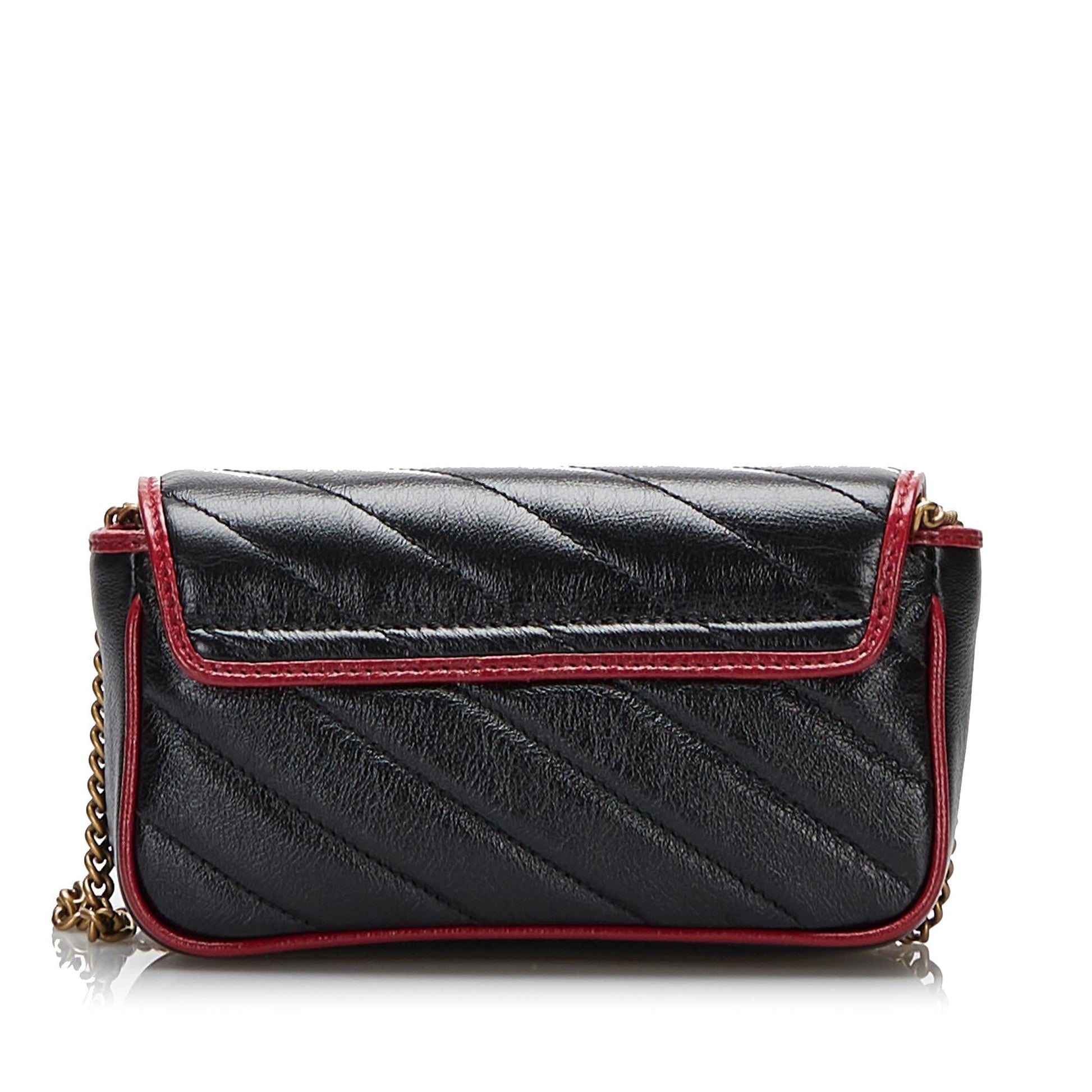 Gucci GG Marmont Torchon SHG-K8PklR Calf Black Crossbody Bag