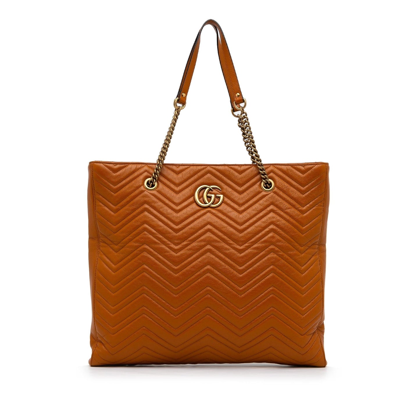 Gucci GG Marmont SHG-FRPQ3P Calf Orange Tote Bag