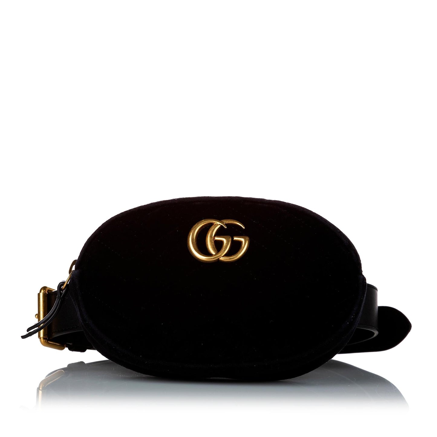 Gucci GG Marmont Velvet Belt SHG Calf Black Accessory