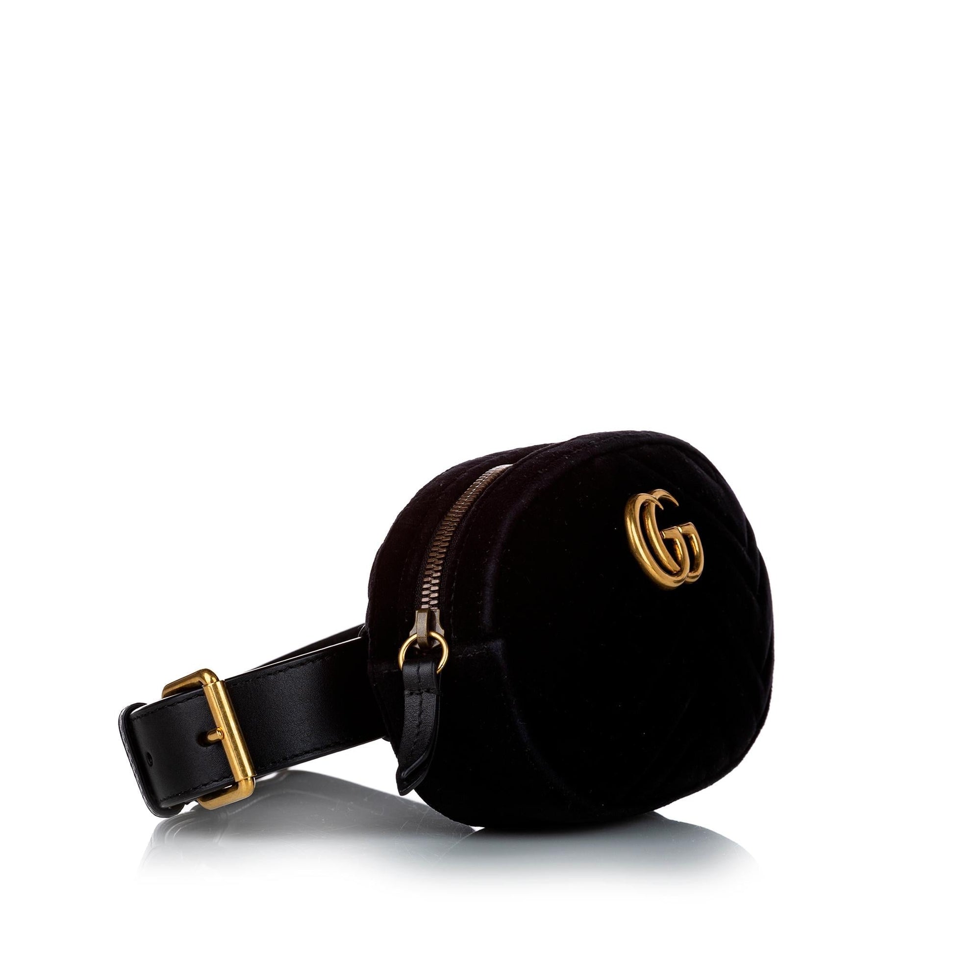 Gucci GG Marmont Velvet Belt SHG Calf Black Accessory