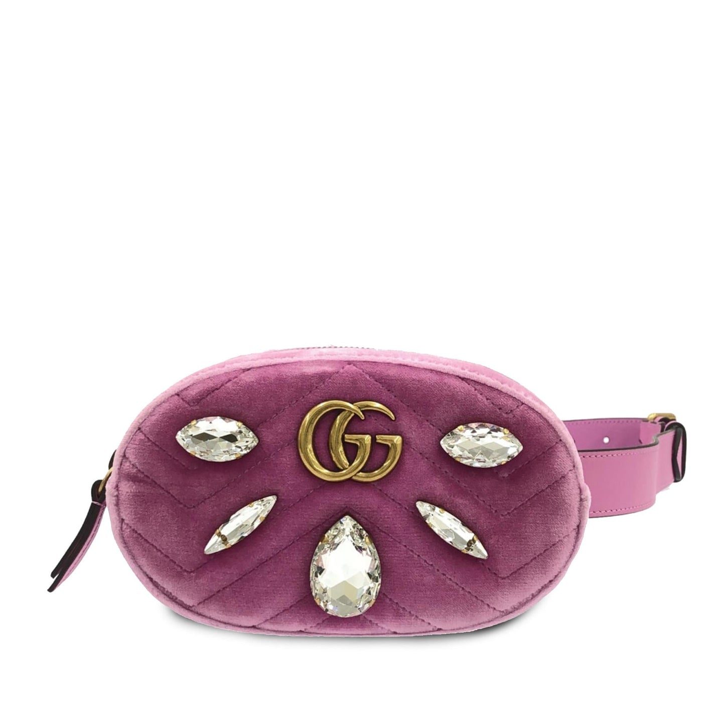 Gucci GG Marmont Velvet Belt SHG-ly7RIC Pink Accessory