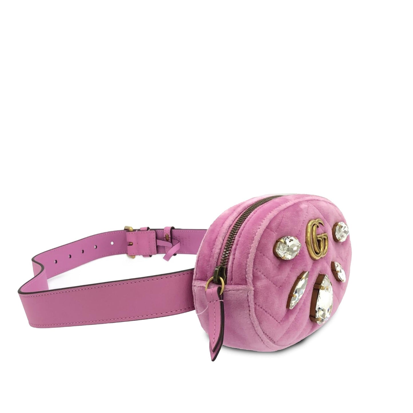 Gucci GG Marmont Velvet Belt SHG-wWuqKM Pink Accessory