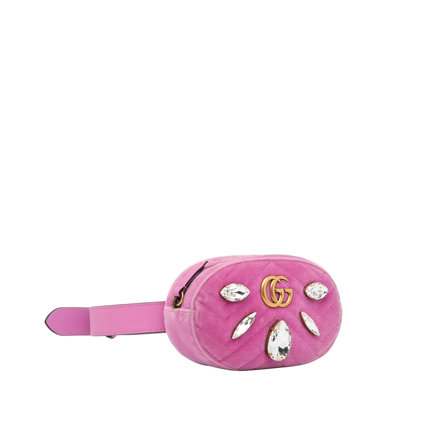 Gucci GG Marmont Velvet Belt SHG-kvPtgt Calf Pink Accessory