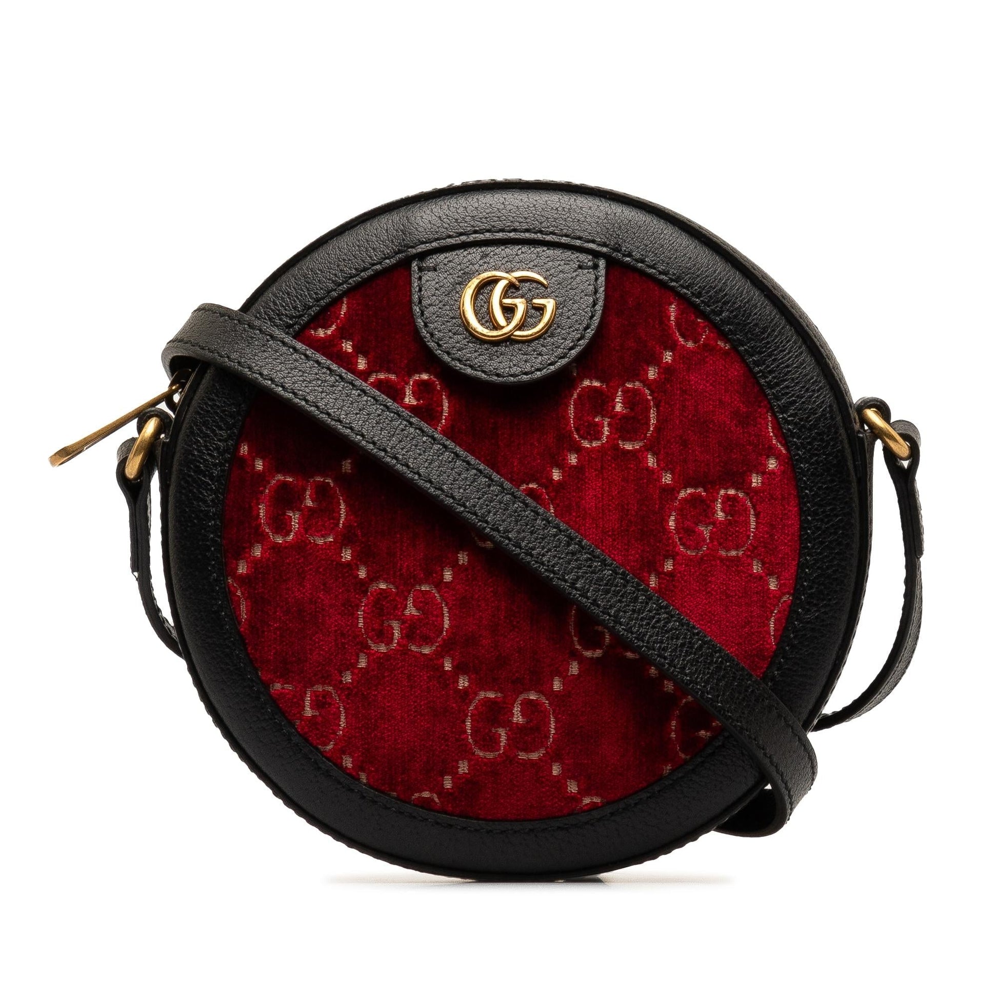 Gucci GG Marmont Velvet Round SHG-ReSuV0 Red Crossbody Bag