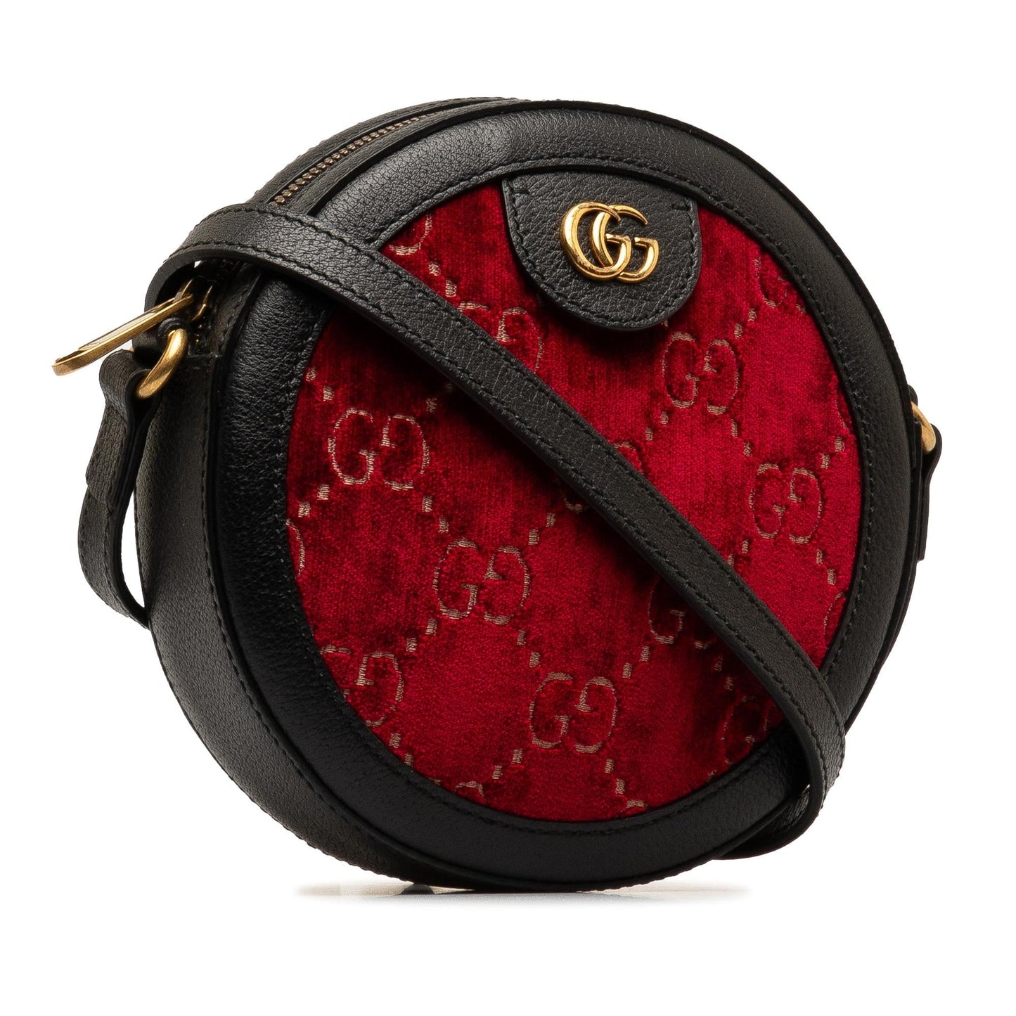 Gucci GG Marmont Velvet Round SHG-ReSuV0 Red Crossbody Bag