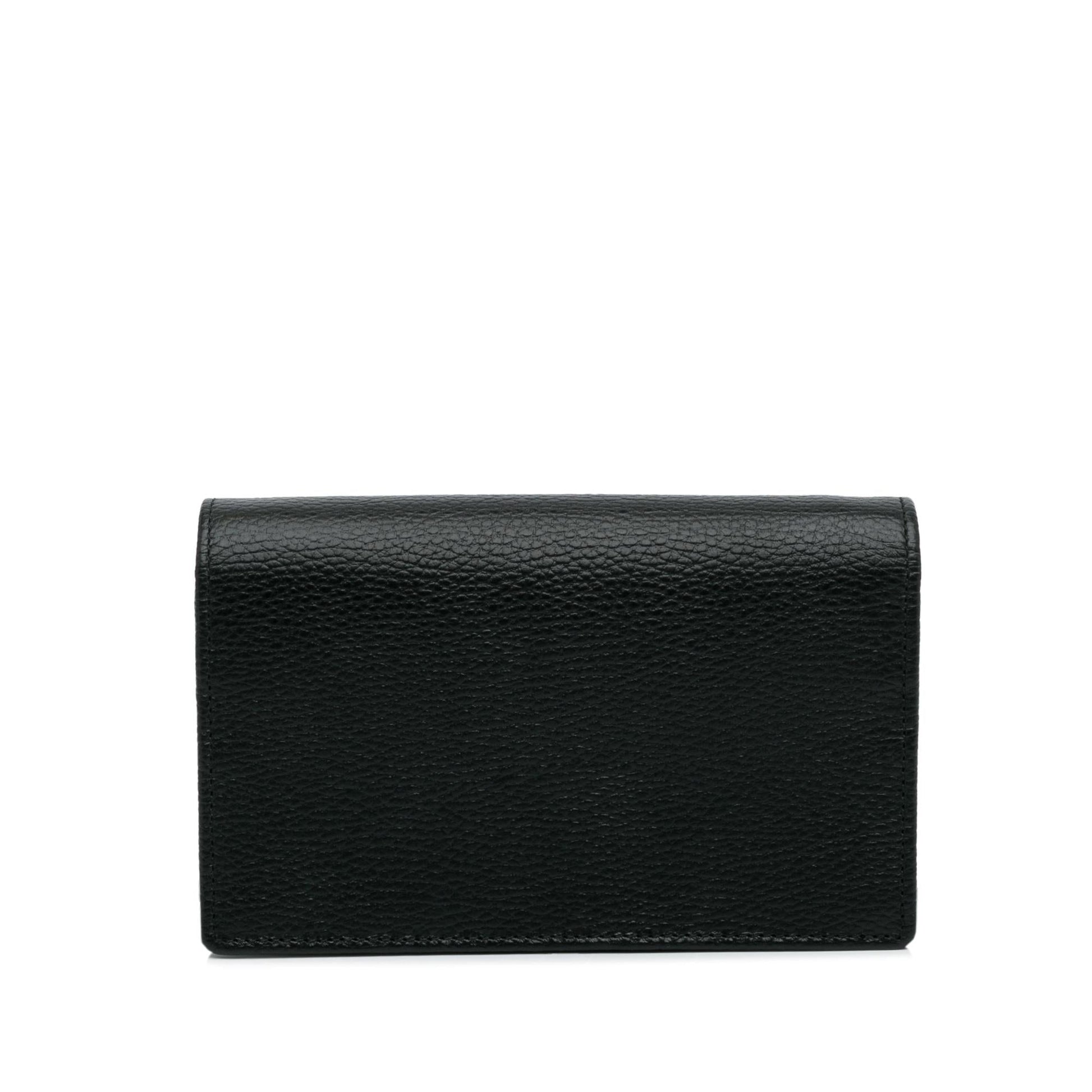 Gucci GG Marmont Wallet On SHG-5ycLak Calf Black Chain Crossbody Bag
