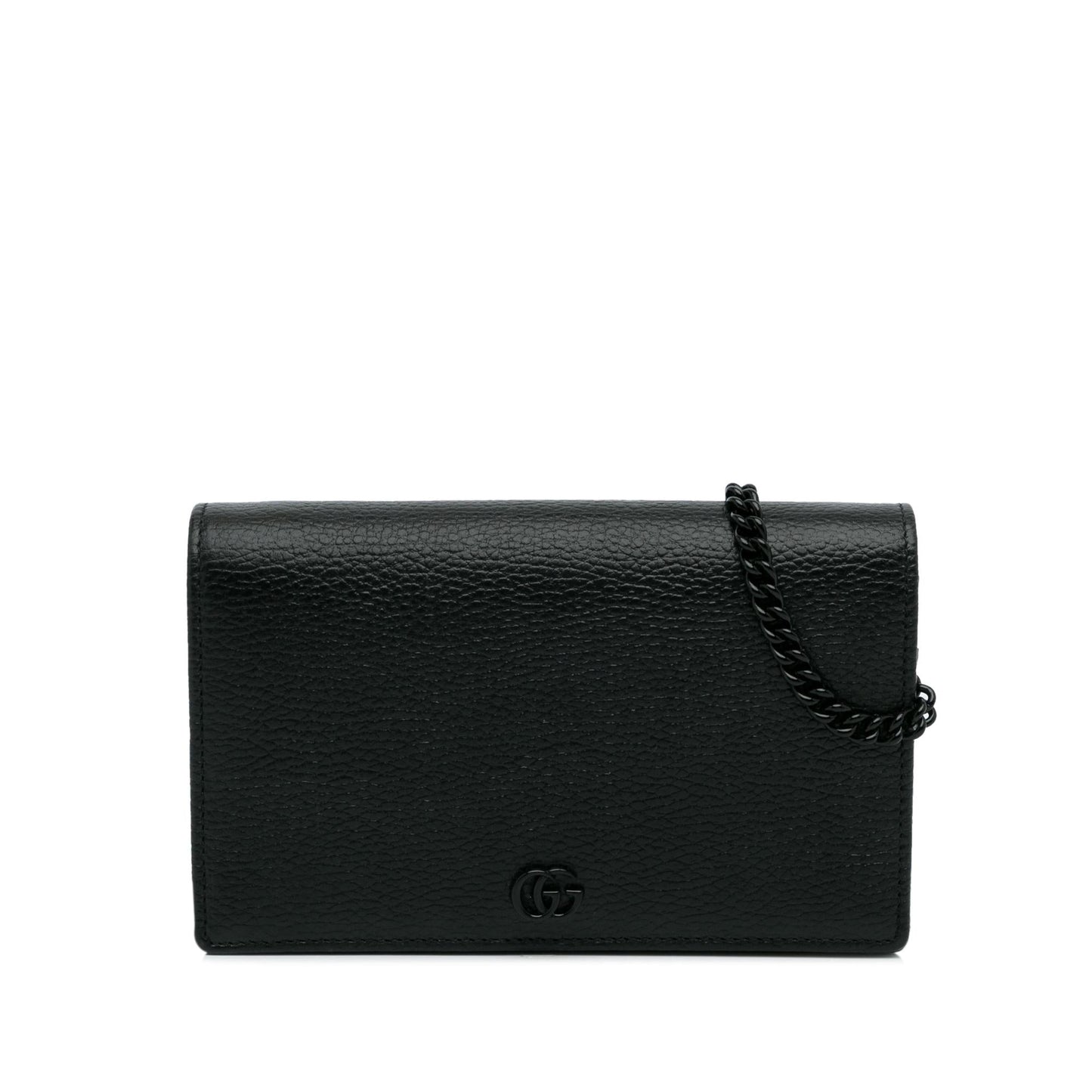 Gucci GG Marmont Wallet On SHG-5ycLak Calf Black Chain Crossbody Bag