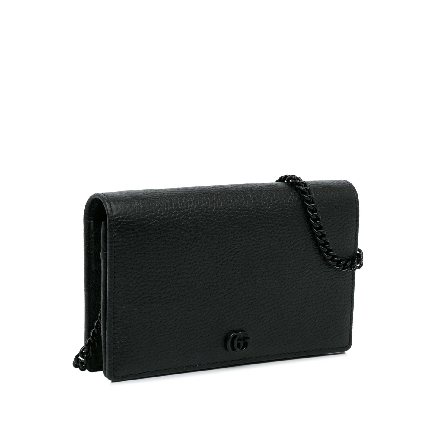 Gucci GG Marmont Wallet On SHG-5ycLak Calf Black Chain Crossbody Bag