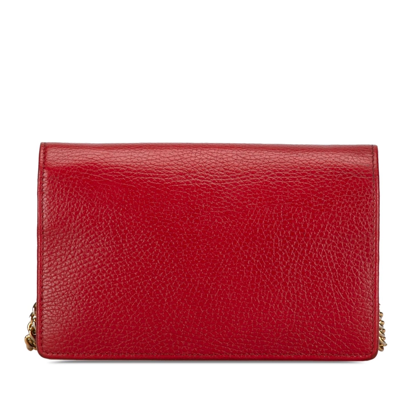 Gucci GG Marmont Wallet On SHG-m73NS7 Calf Red Chain Crossbody Bag